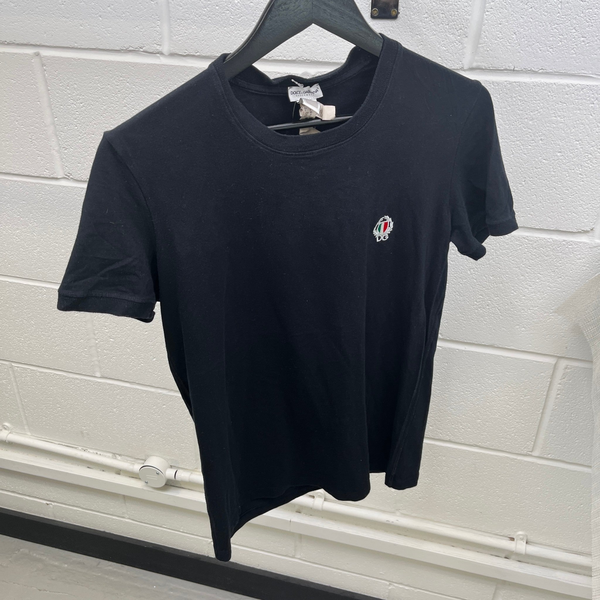 Men's Embroidered Logo T-Shirt Black Size XS