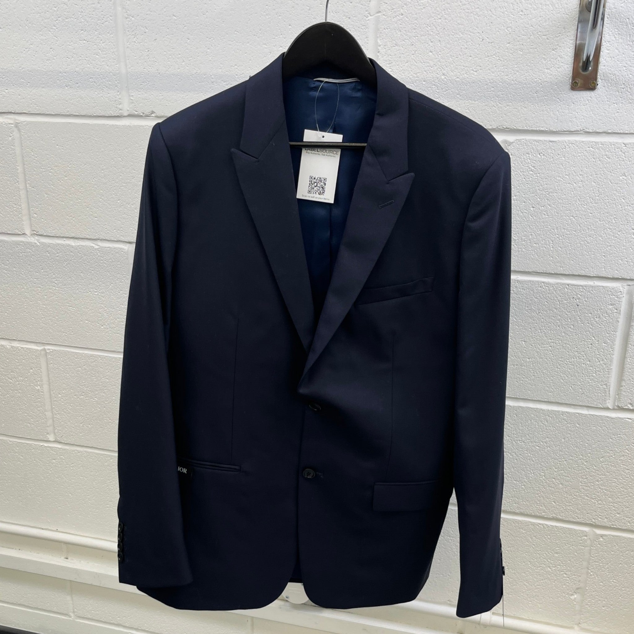 Men's Logo Patch Suit Jacket Navy Size IT 52 / XL