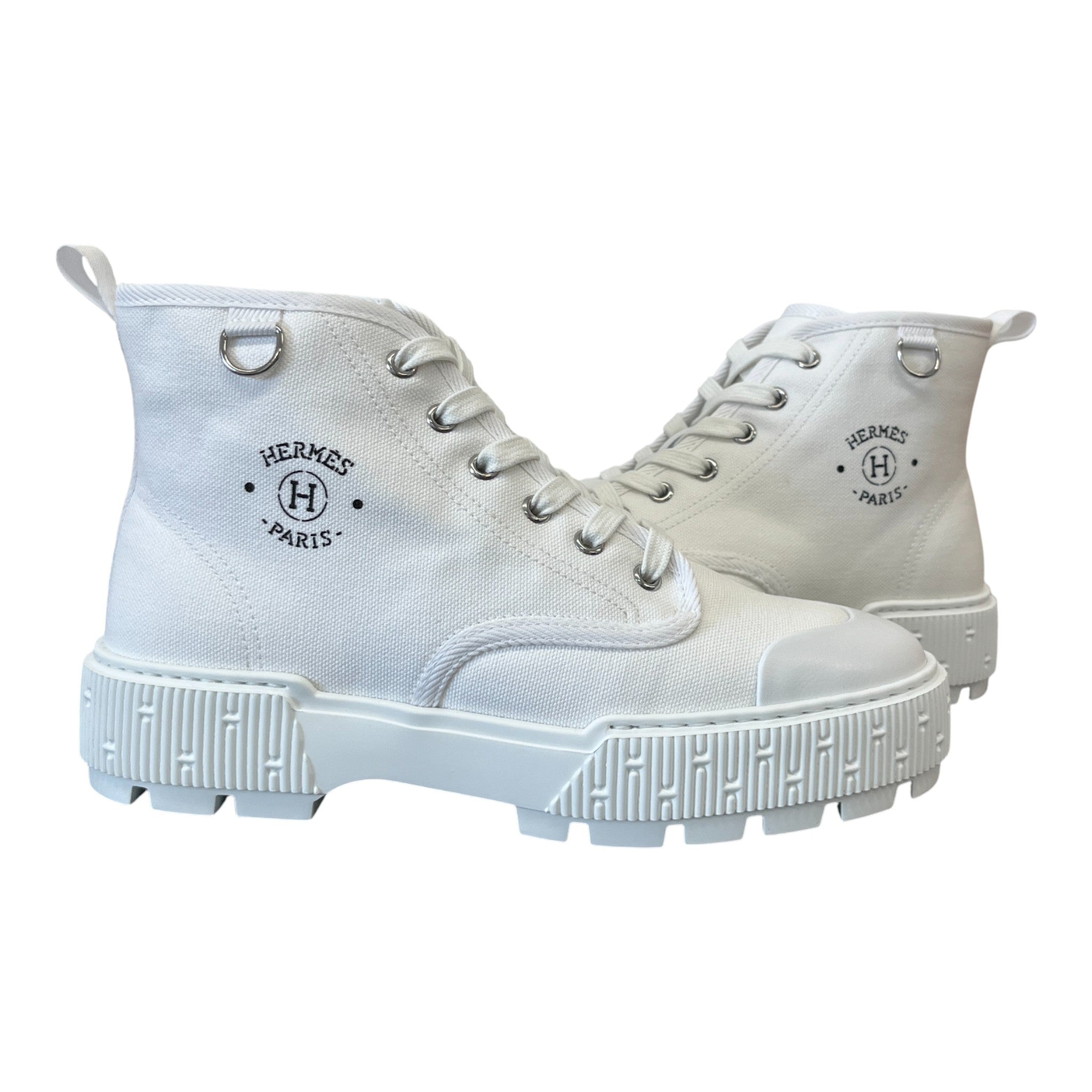 Women's Itineraire Canvas Ankle High Trainers White Size EU 38 / UK 5