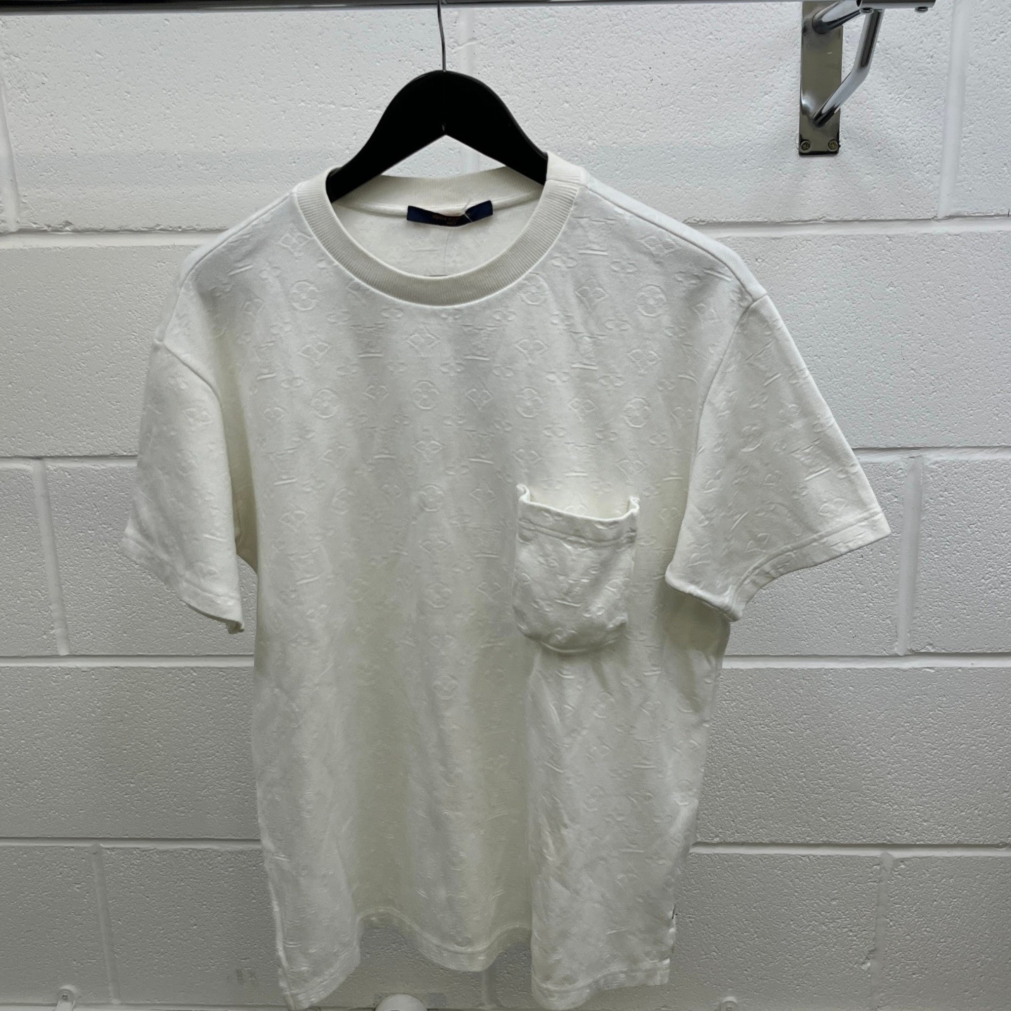 Men's Monogram Signature 3D Pocket T-Shirt White Size M
