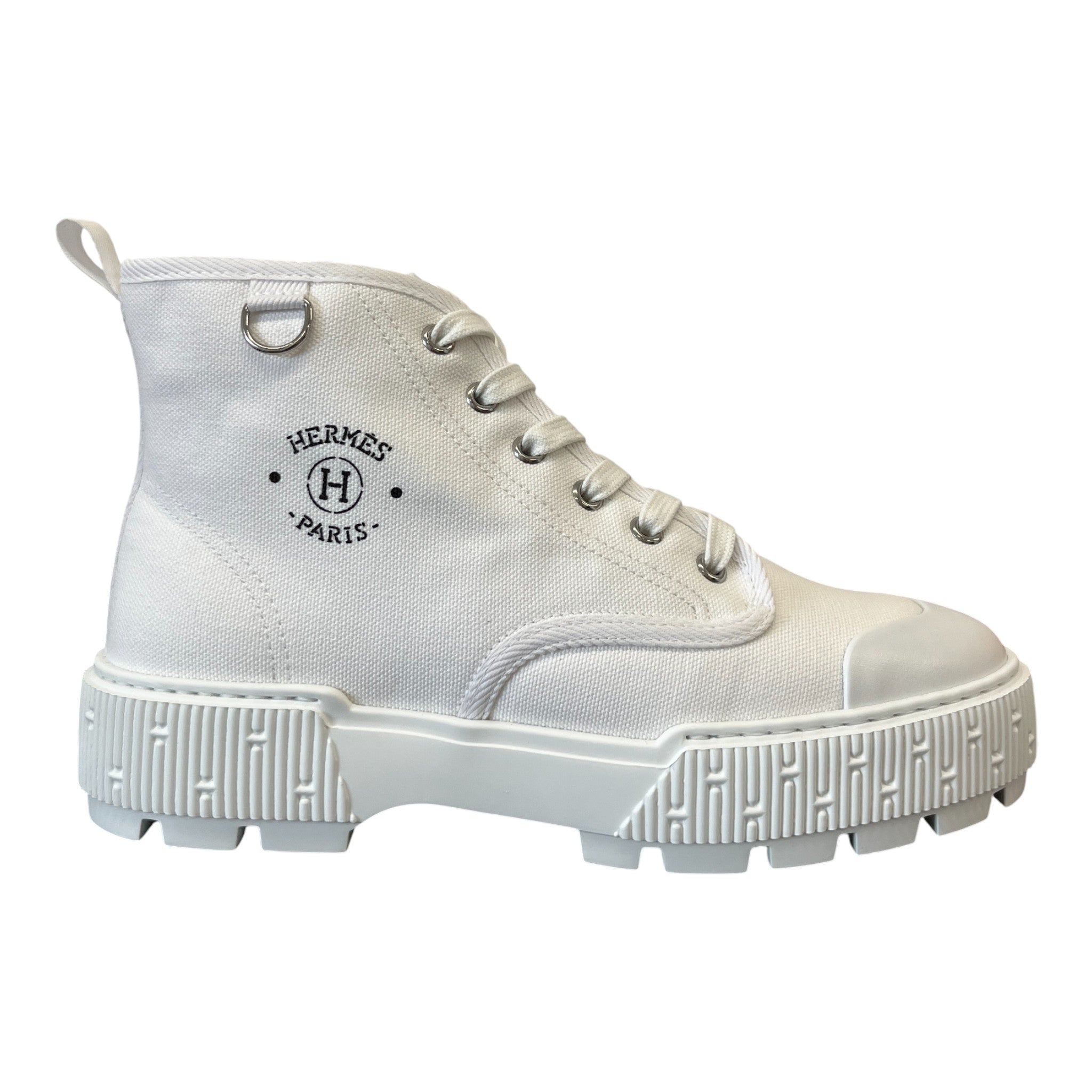Women's Itineraire Canvas Ankle High Trainers White Size EU 38 / UK 5