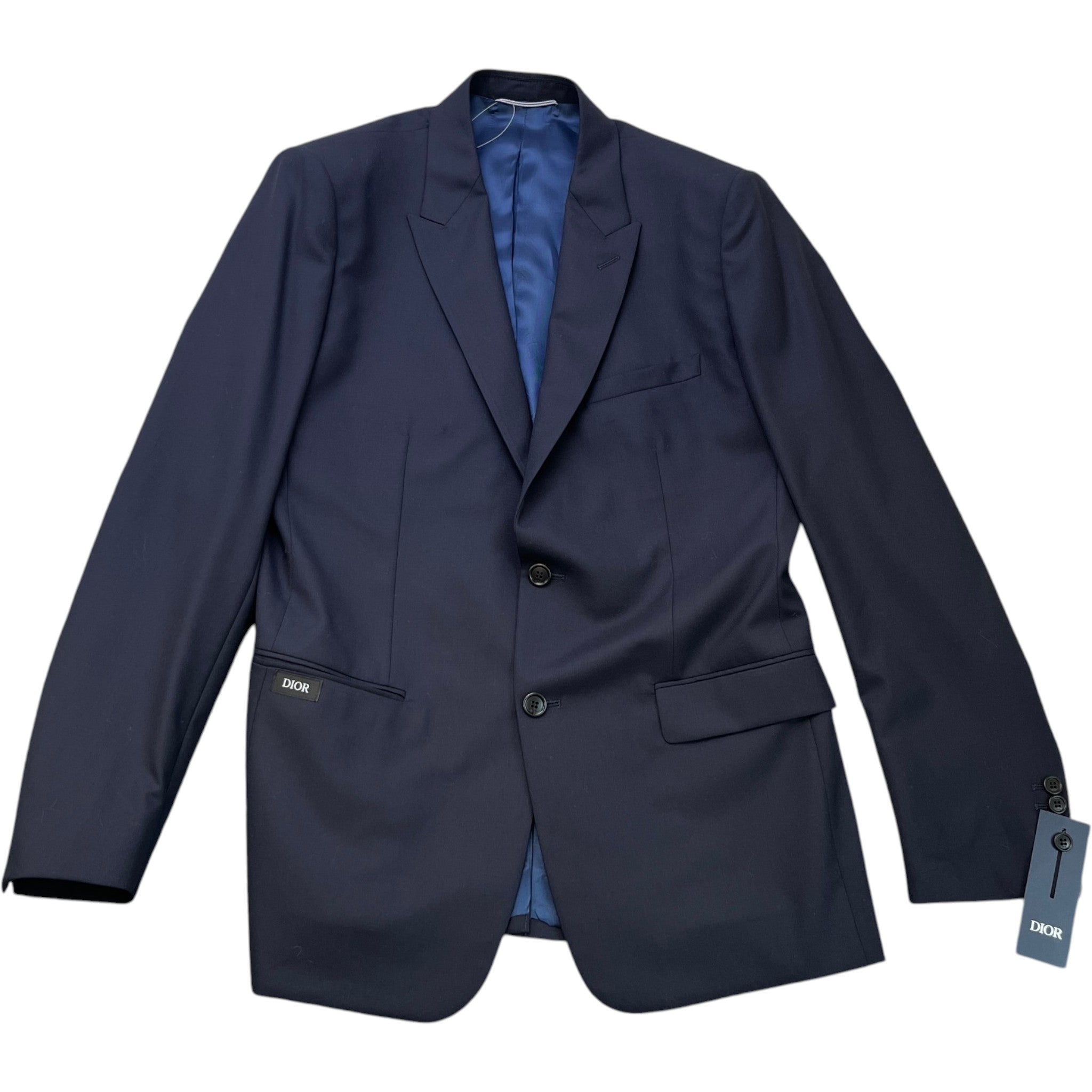 Men's Logo Patch Suit Jacket Navy Size IT 52 / XL