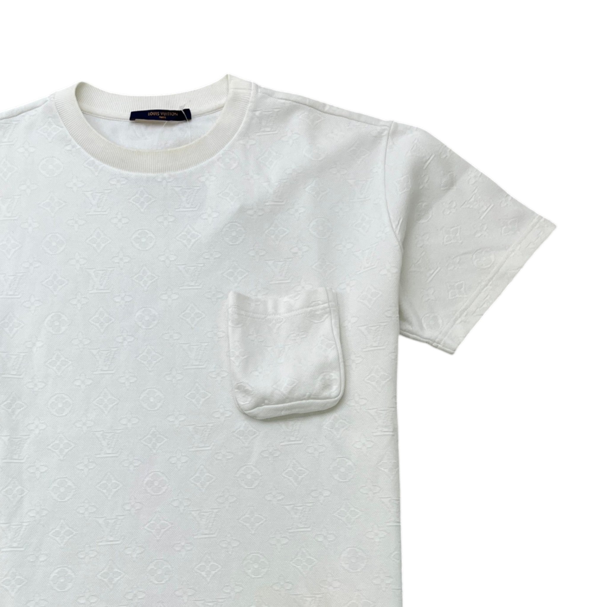 Men's Monogram Signature 3D Pocket T-Shirt White Size M