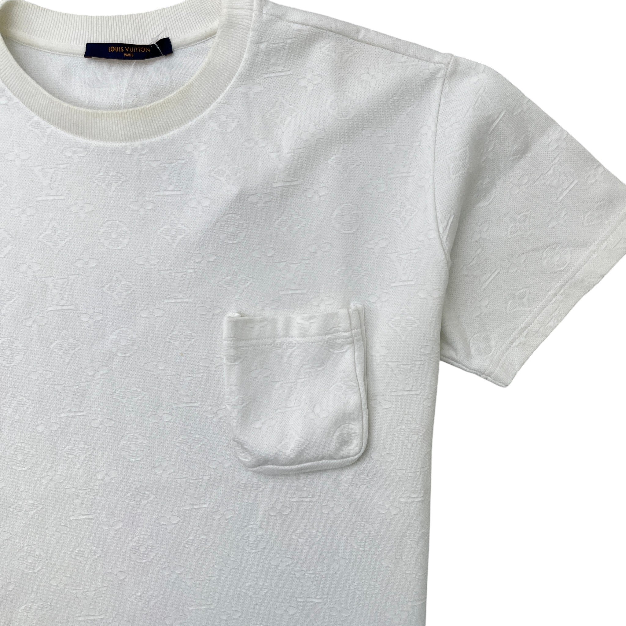 Men's Monogram Signature 3D Pocket T-Shirt White Size M