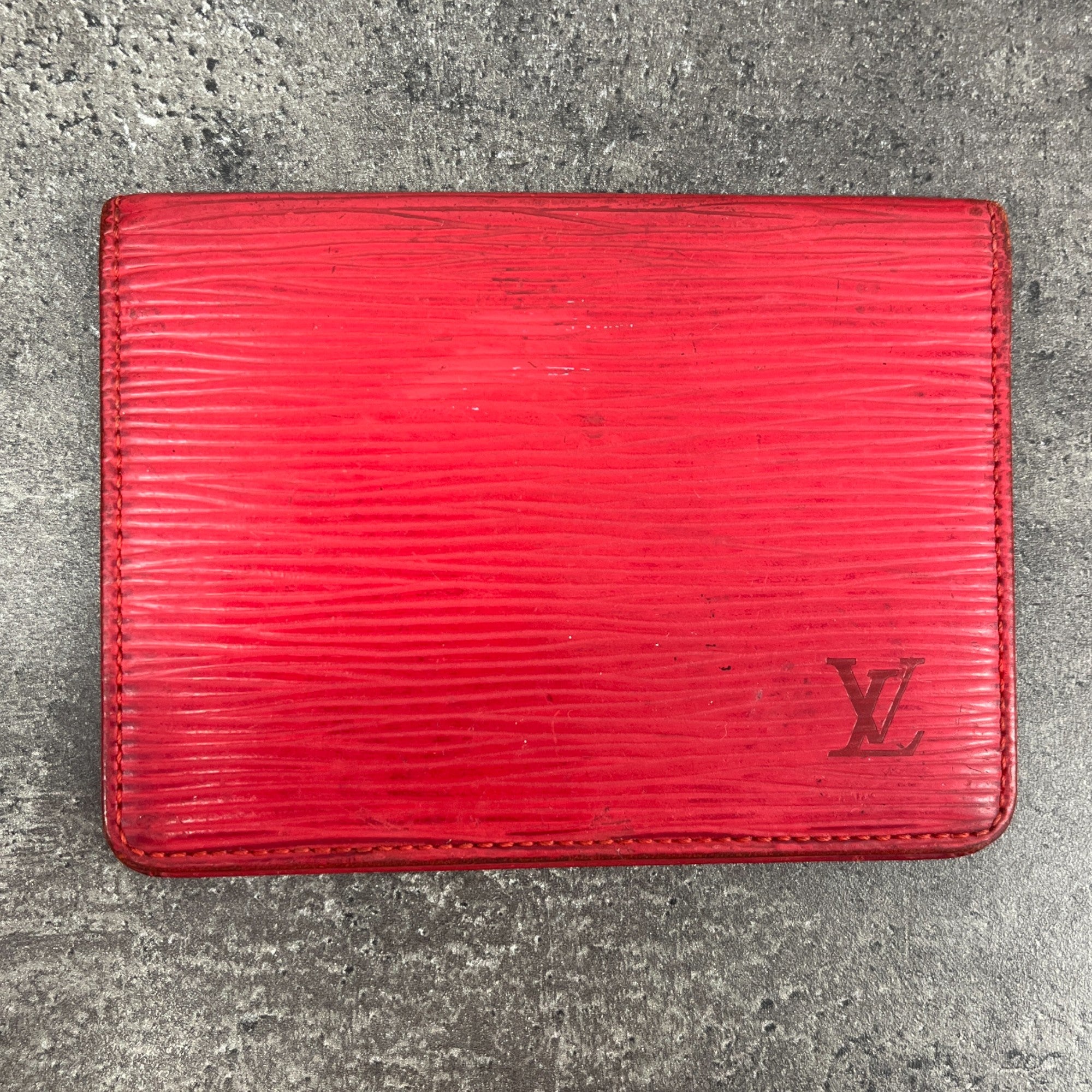 Men's Logo Epi Card Holder Red