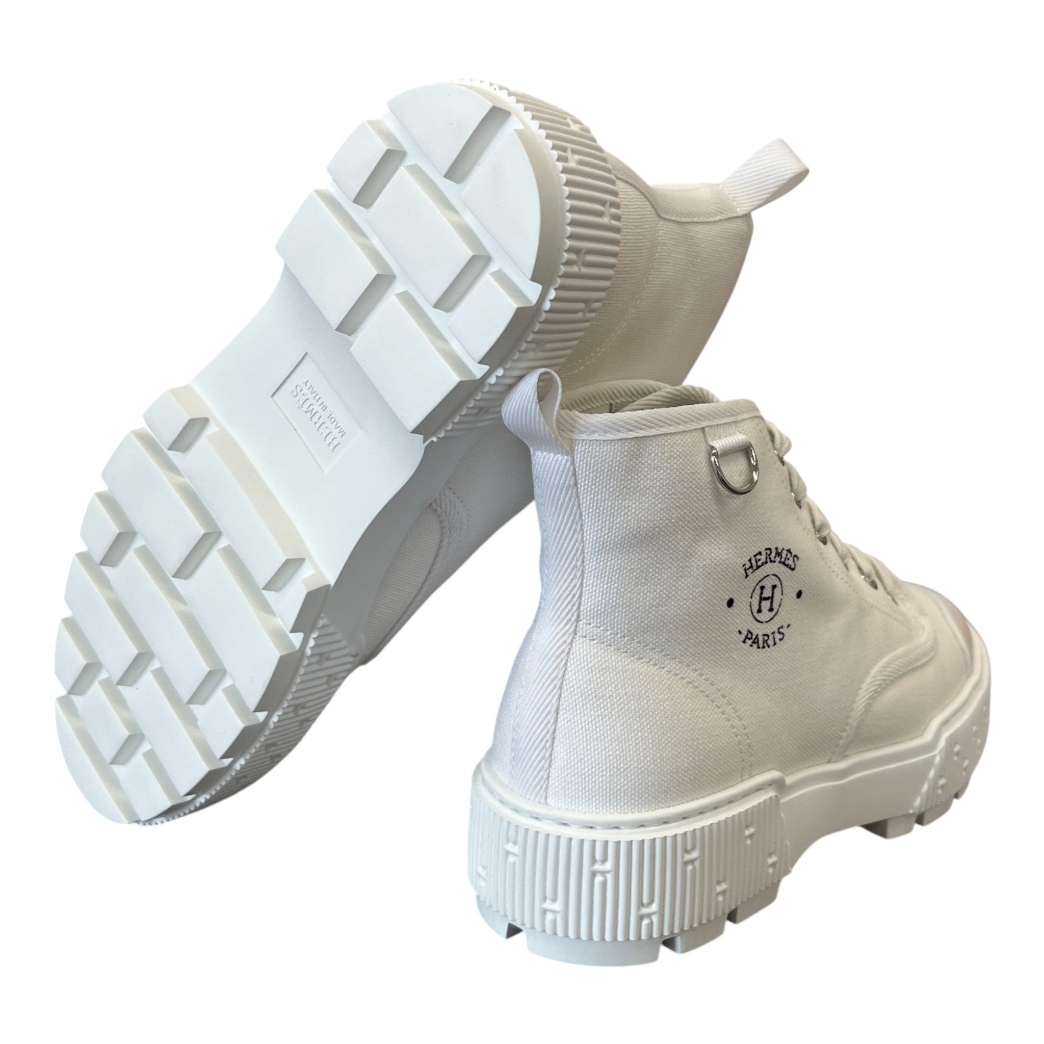 Women's Itineraire Canvas Ankle High Trainers White Size EU 38 / UK 5