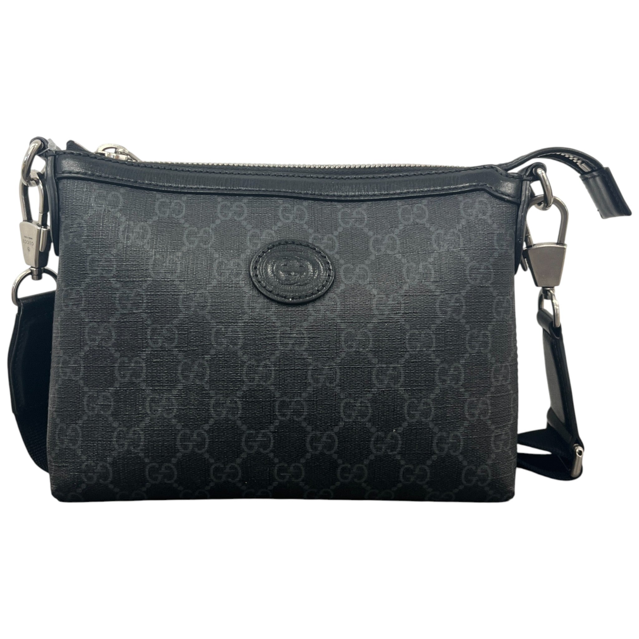 Men's Gg Supreme Cross-Body Bag Black