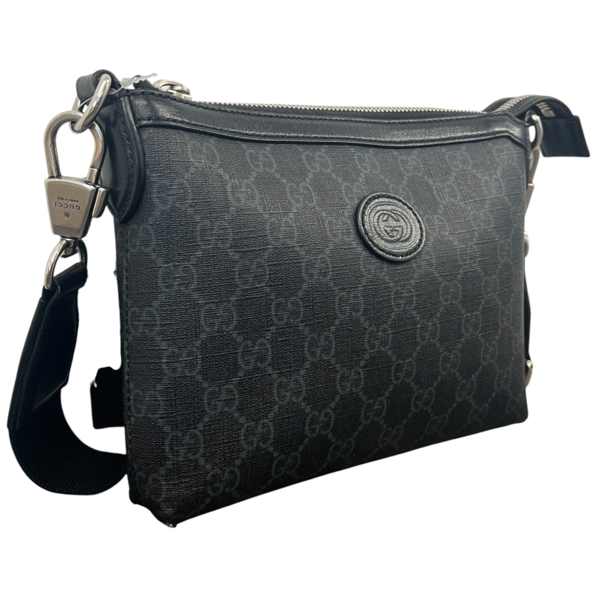 Men's Gg Supreme Cross-Body Bag Black