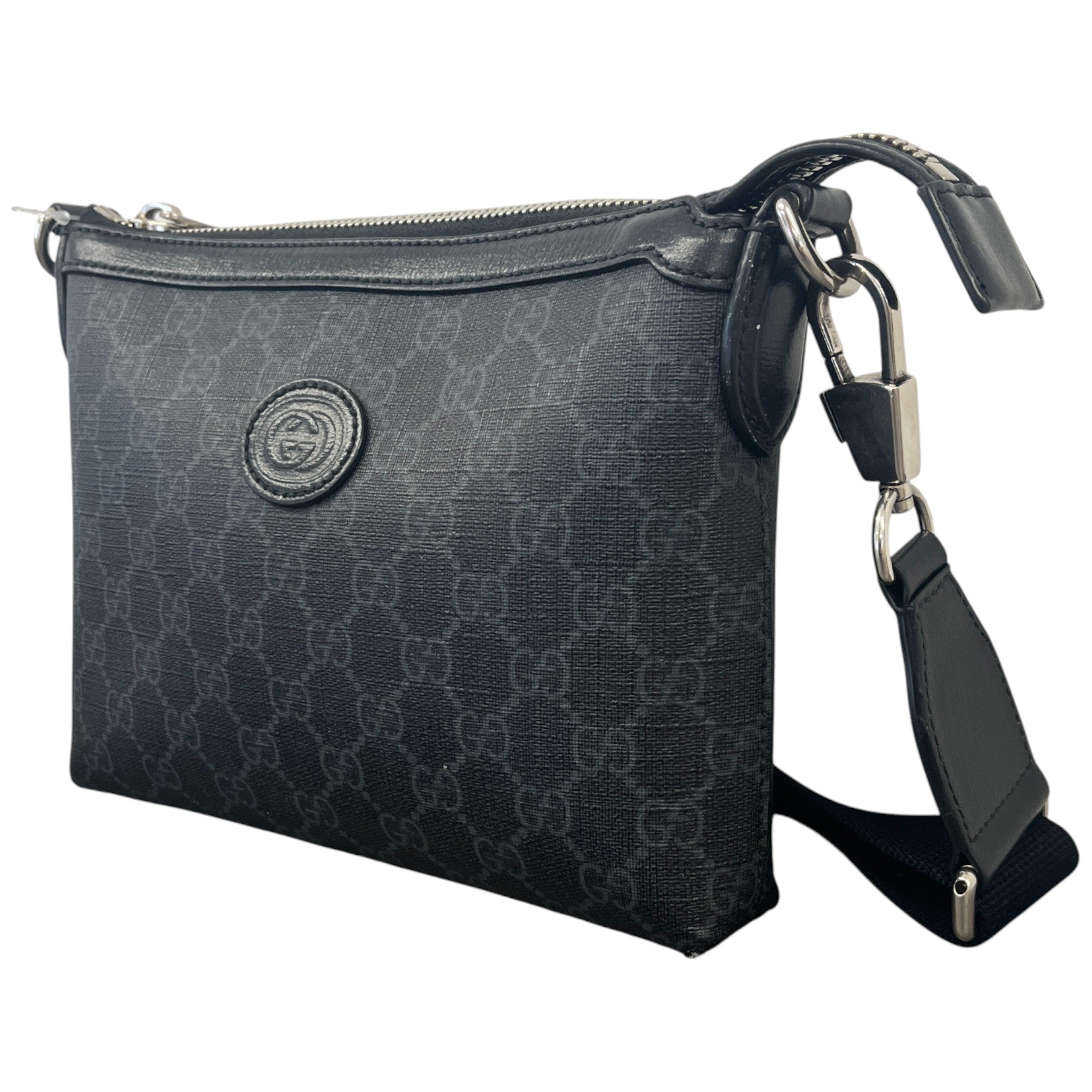 Men's Gg Supreme Cross-Body Bag Black