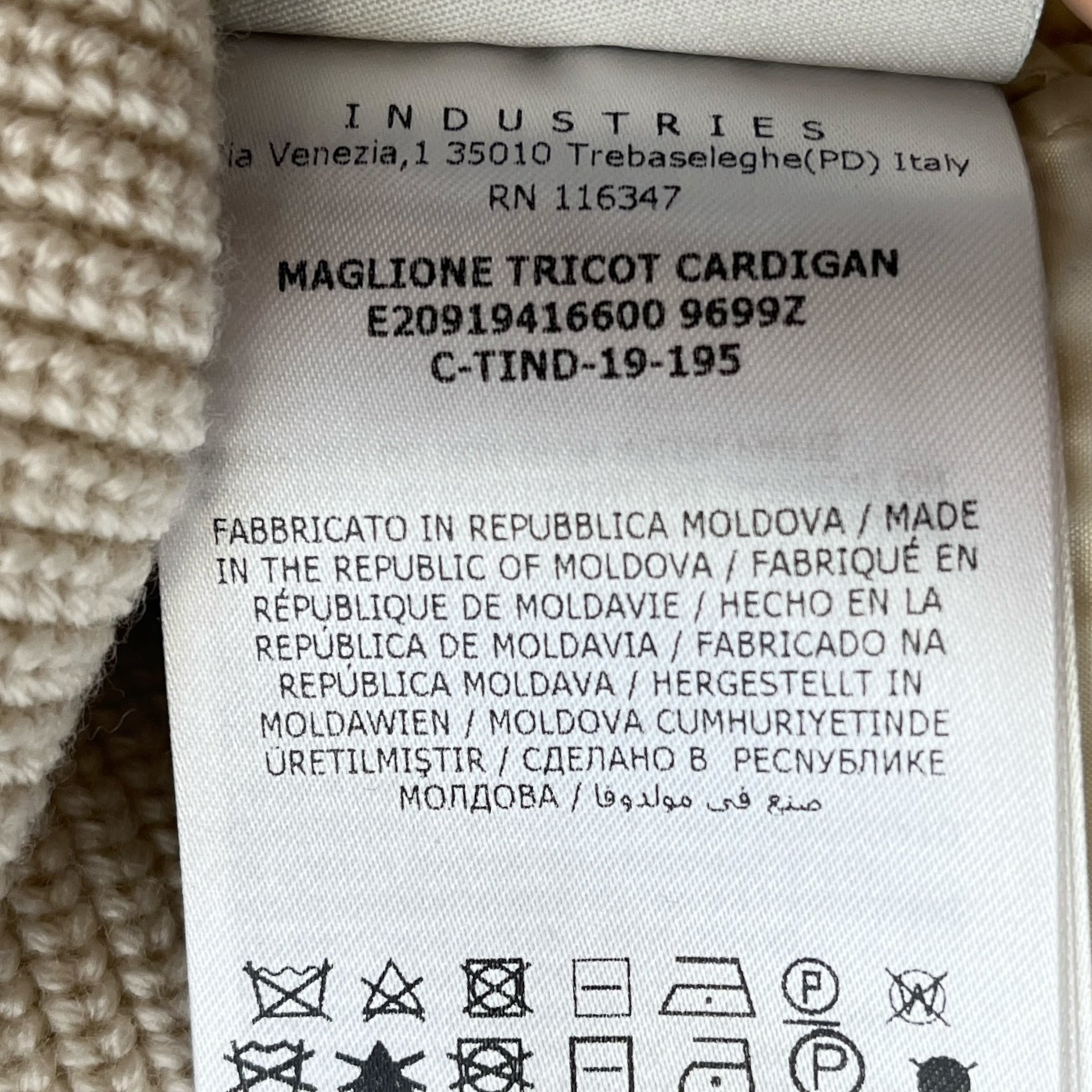 Men's Maglione Tricot Cardigan Cream Size M