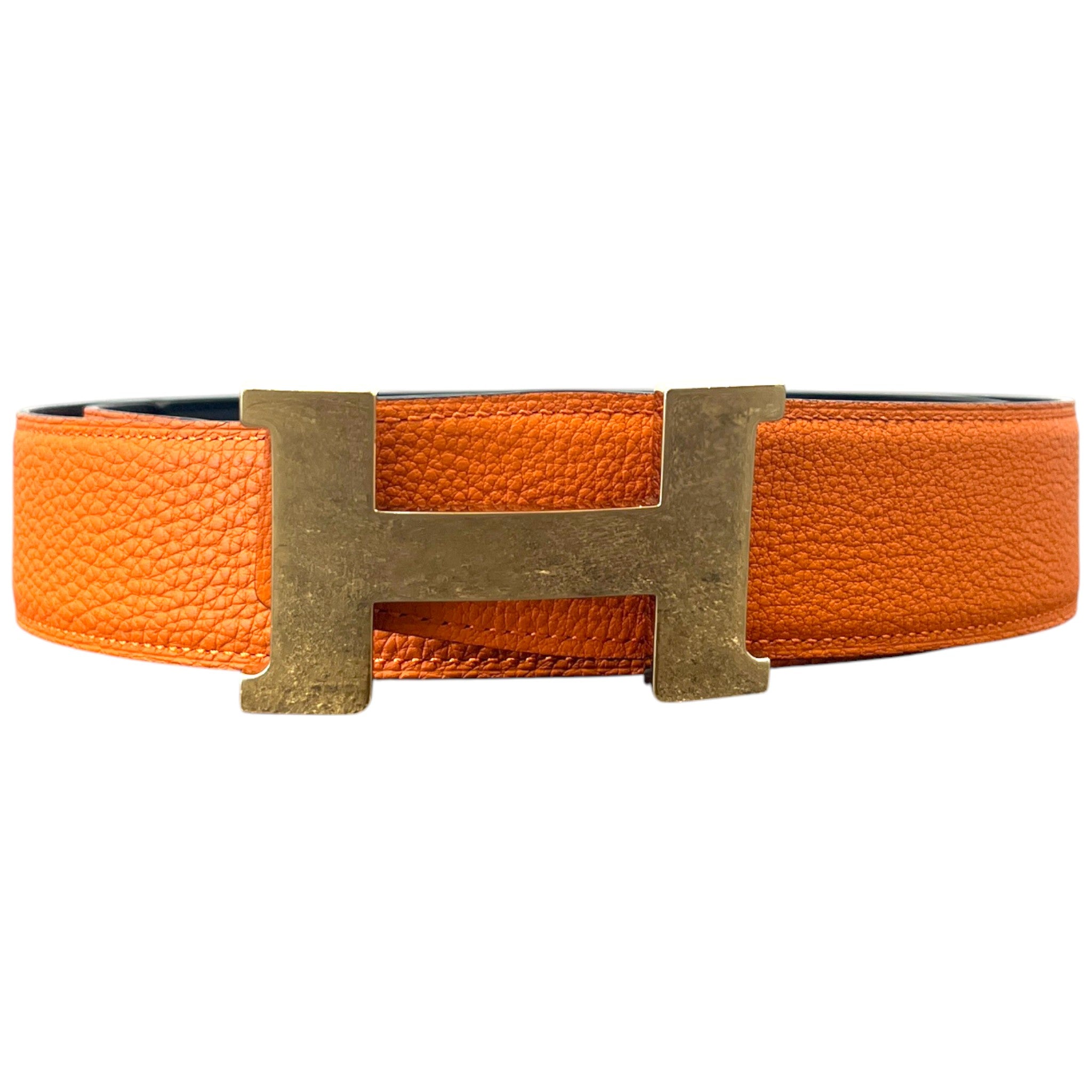 Men's H Buckle Belt Orange Size Waist 34"