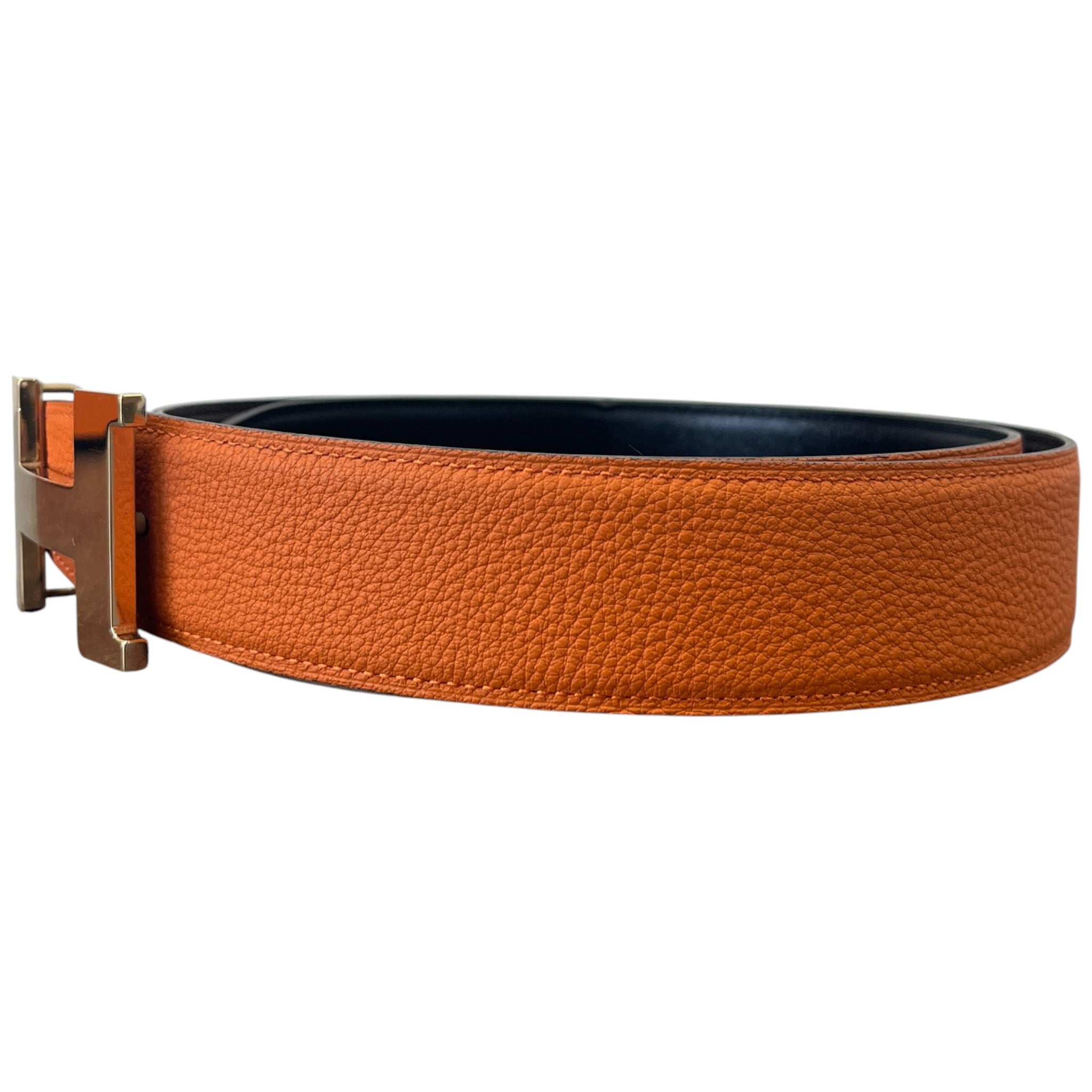 Men's H Buckle Belt Orange Size Waist 34"