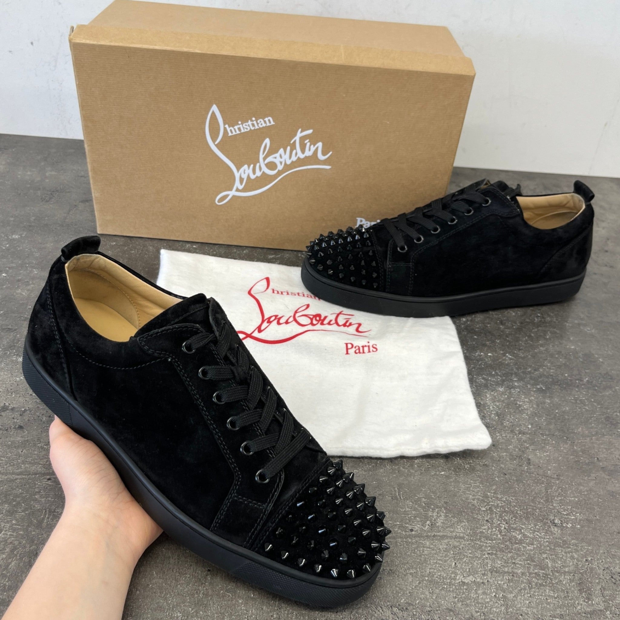 Men's Louis Junior Spike Flat Low Trainers Black Size EU 44 / UK 10