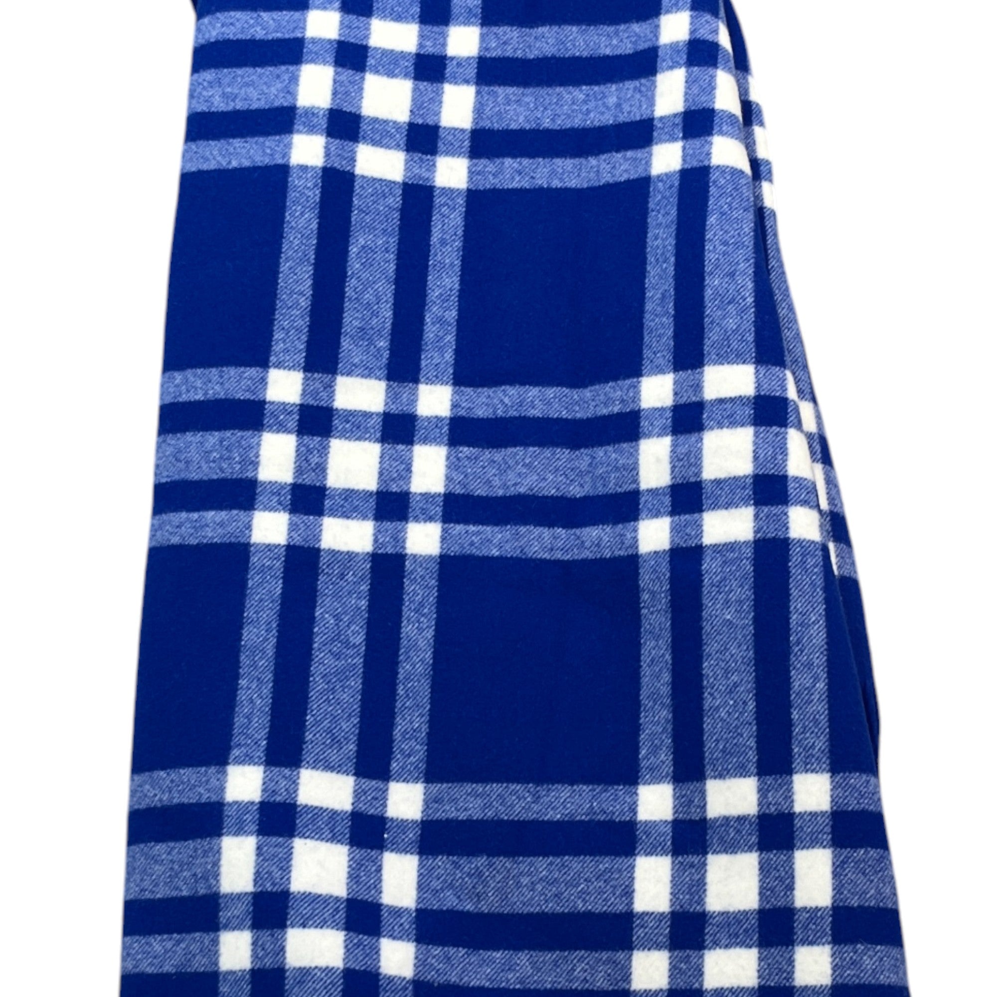 Men's Check Print Fringe Blanket Blue