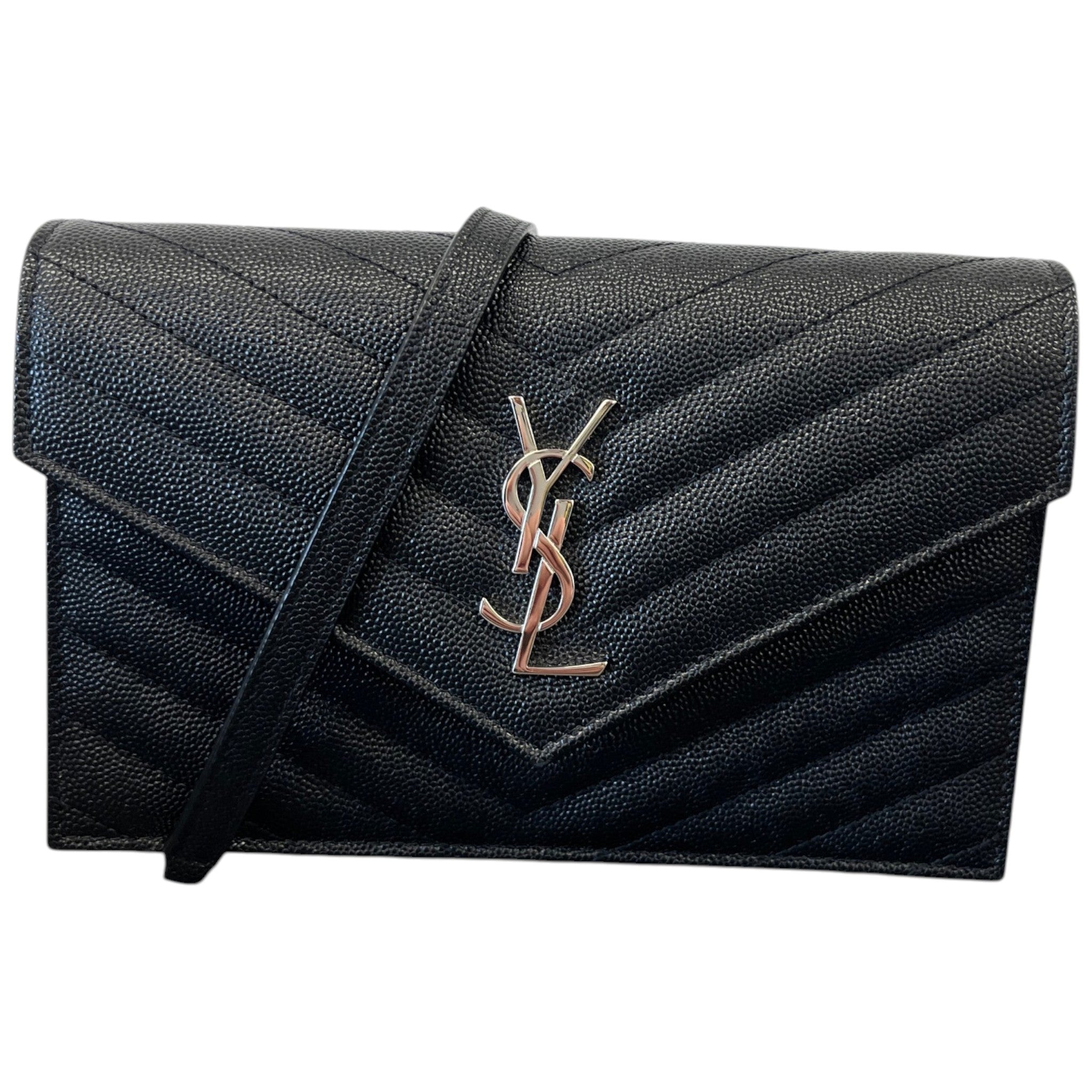 Women's Cassandre Envelope Wallet On Chain Bag Black