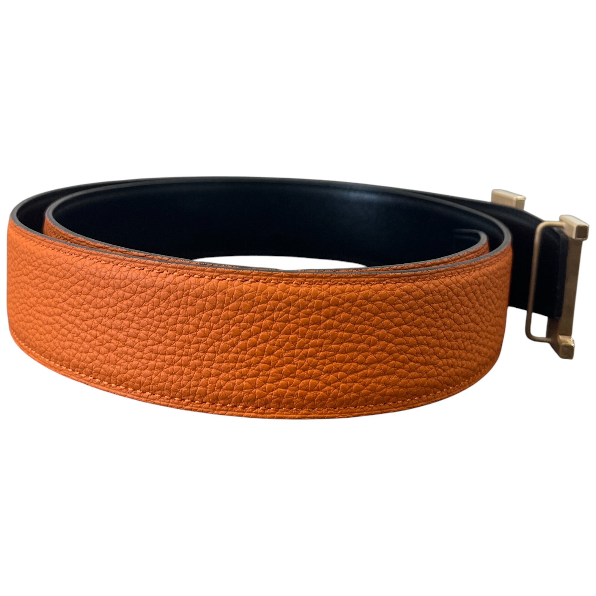 Men's H Buckle Belt Orange Size Waist 34"