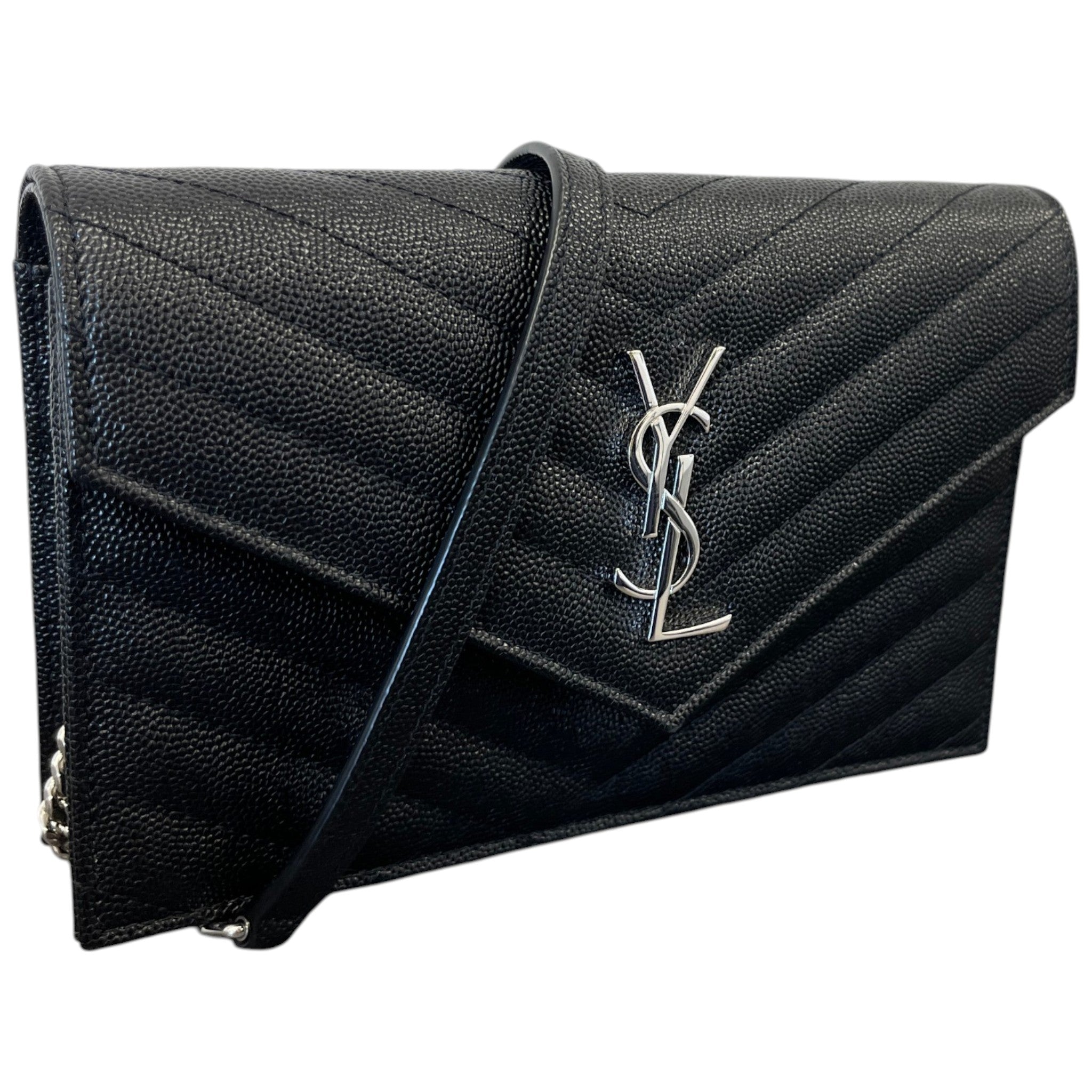 Women's Cassandre Envelope Wallet On Chain Bag Black