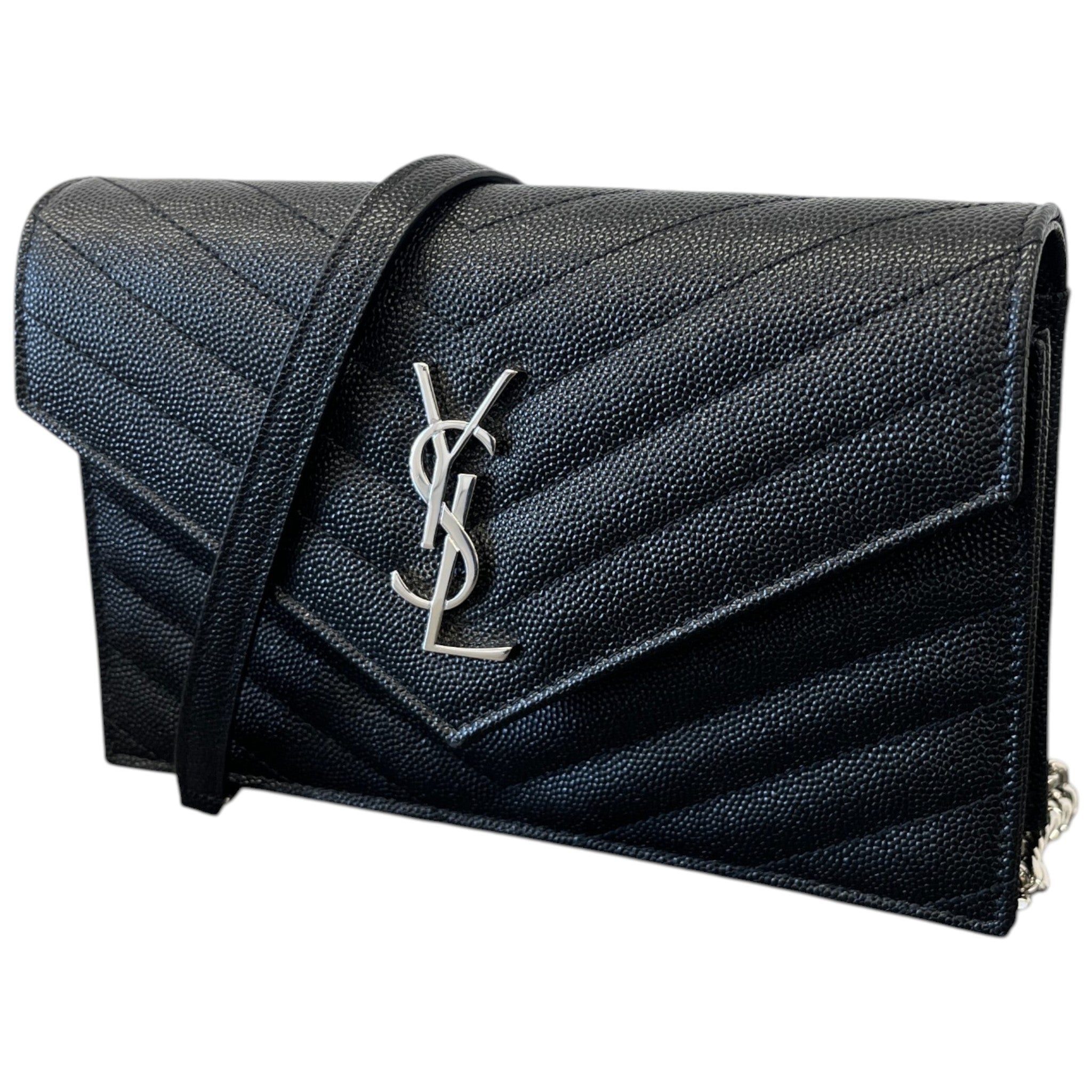 Women's Cassandre Envelope Wallet On Chain Bag Black