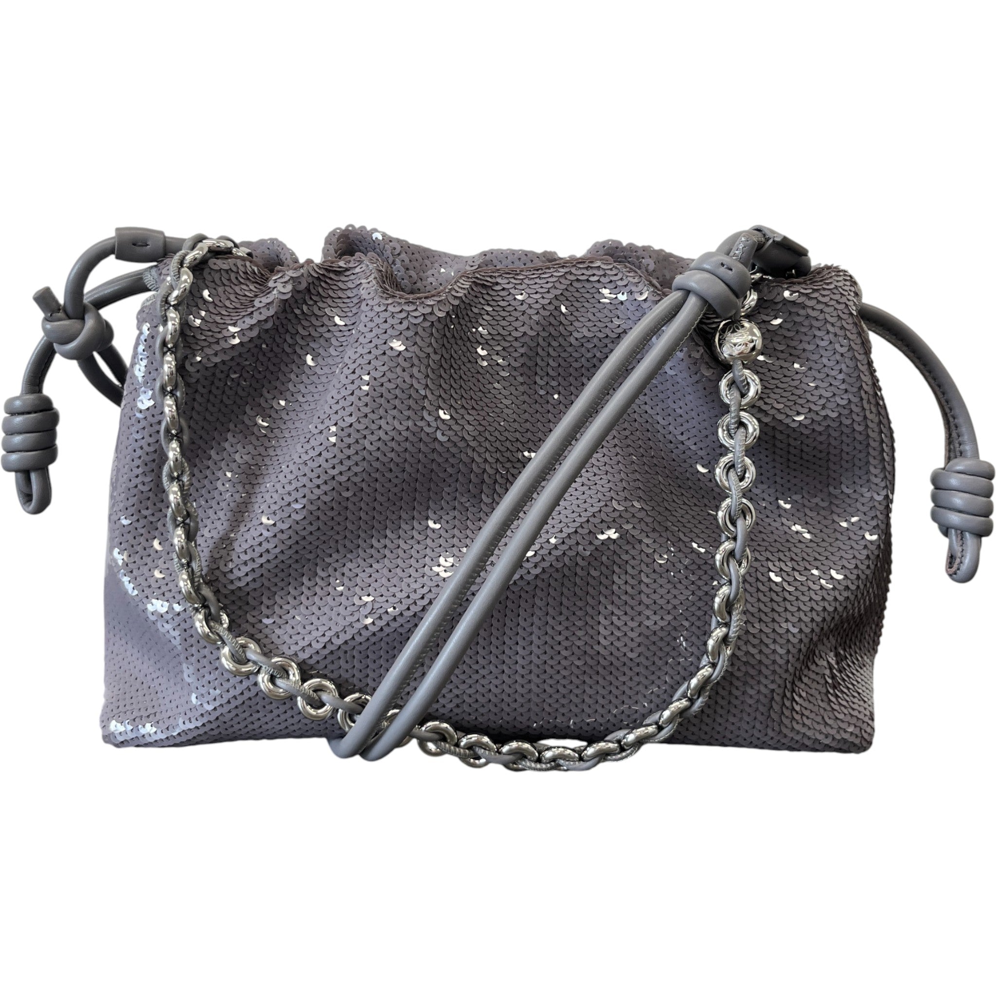 Women's Flamenco Sequined Medium Purse Bag Grey