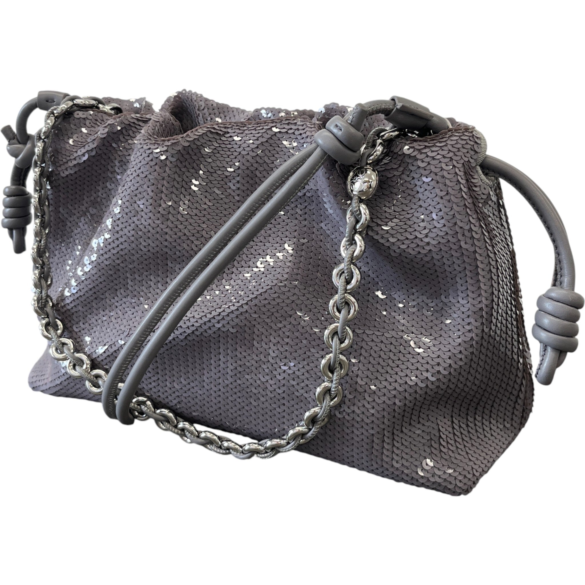 Women's Flamenco Sequined Medium Purse Bag Grey