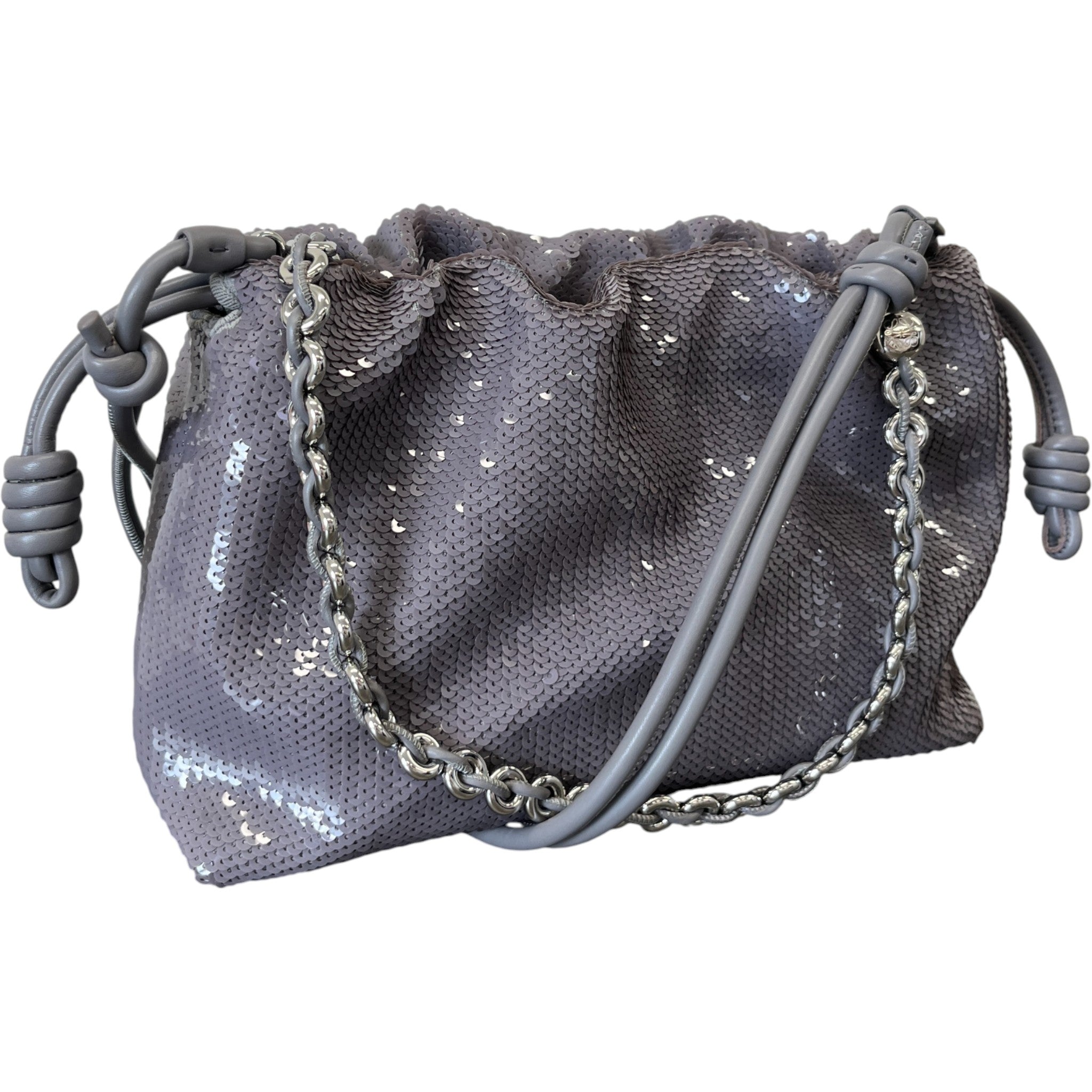 Women's Flamenco Sequined Medium Purse Bag Grey