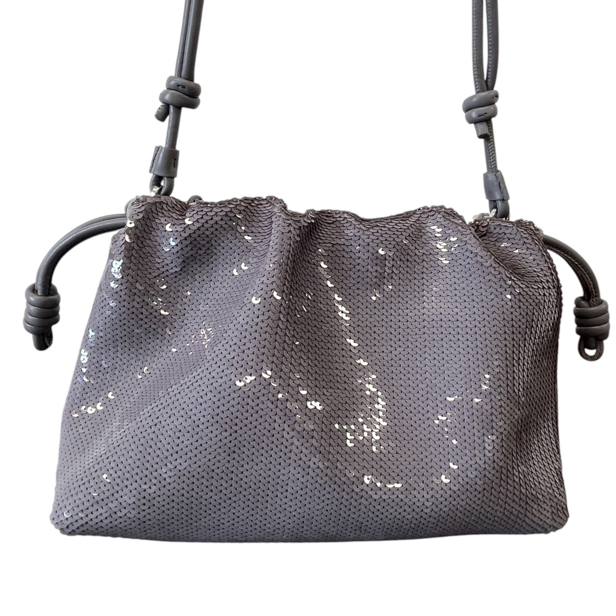 Women's Flamenco Sequined Medium Purse Bag Grey