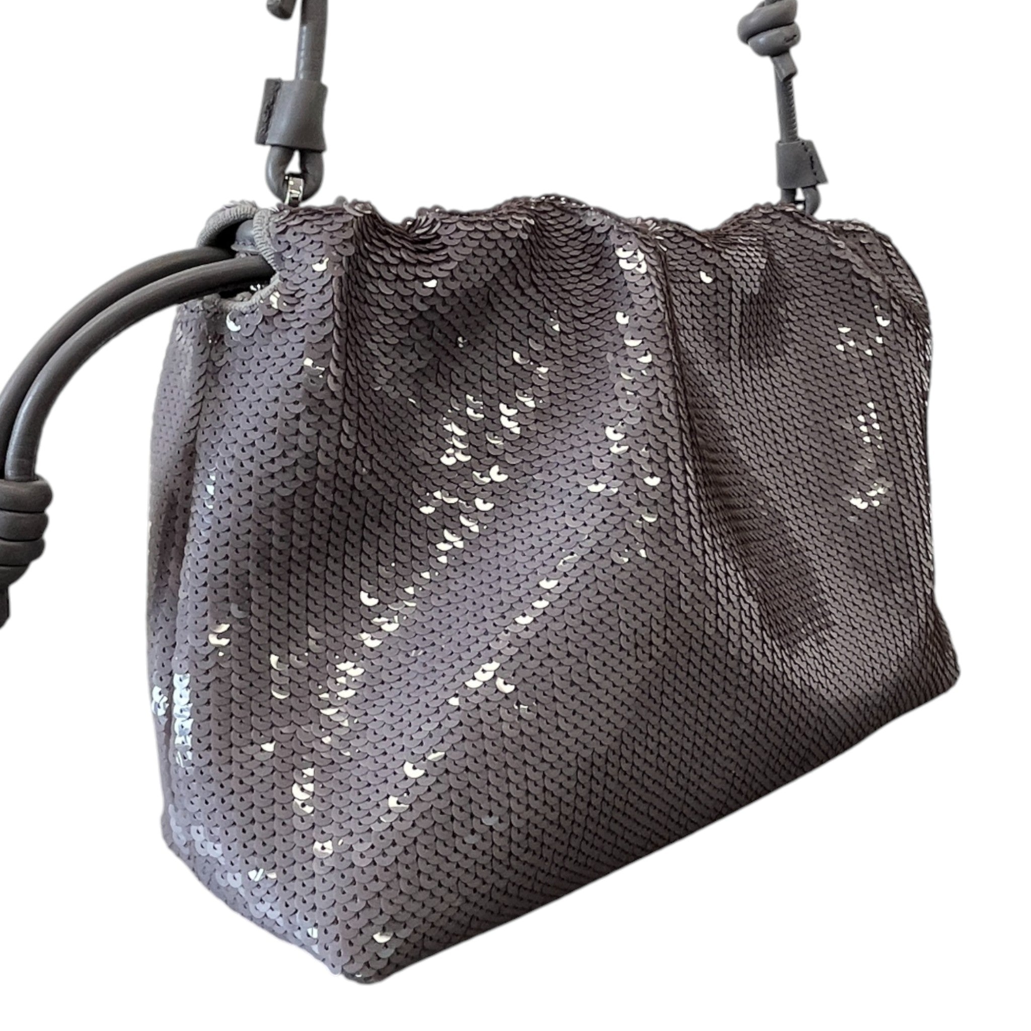 Women's Flamenco Sequined Medium Purse Bag Grey