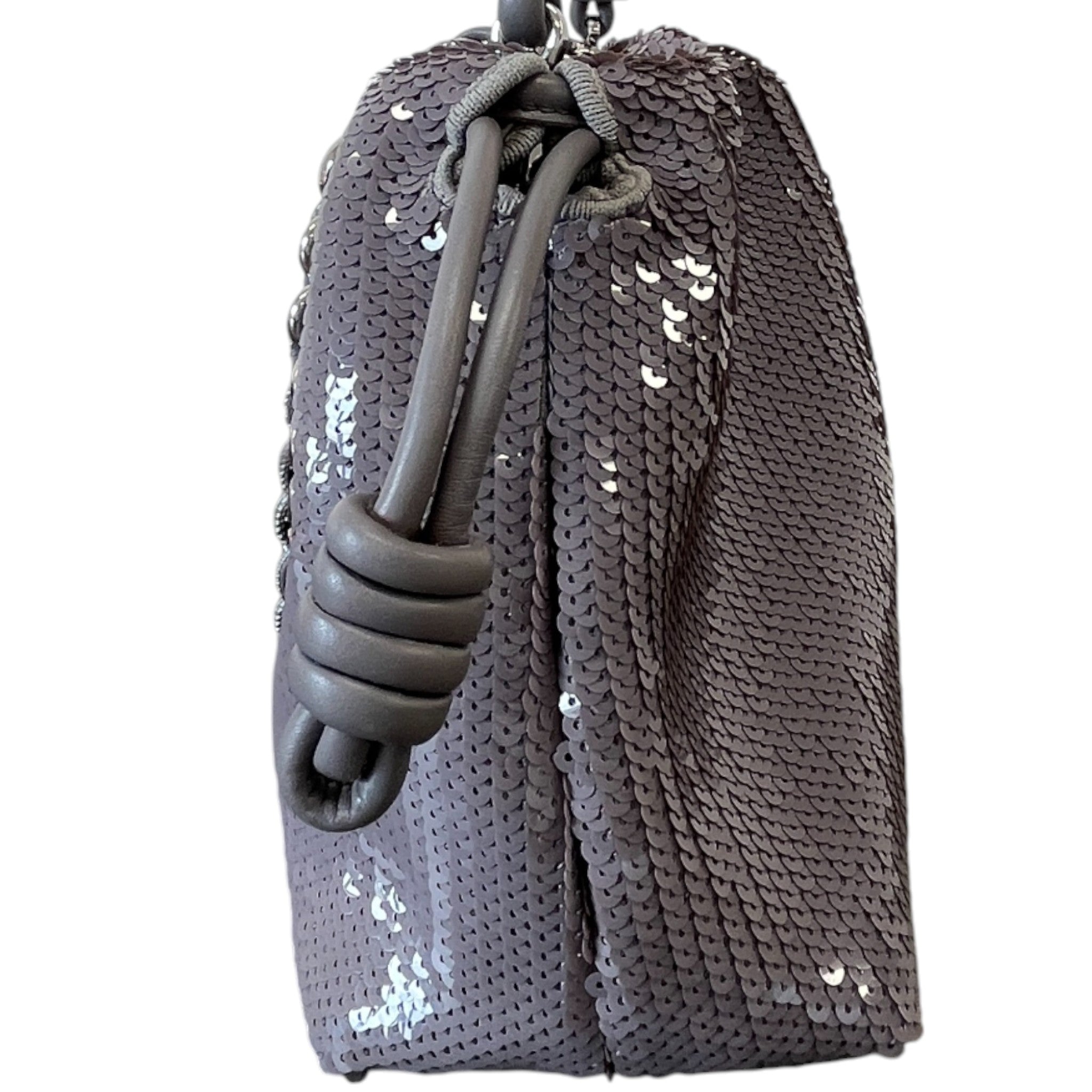 Women's Flamenco Sequined Medium Purse Bag Grey