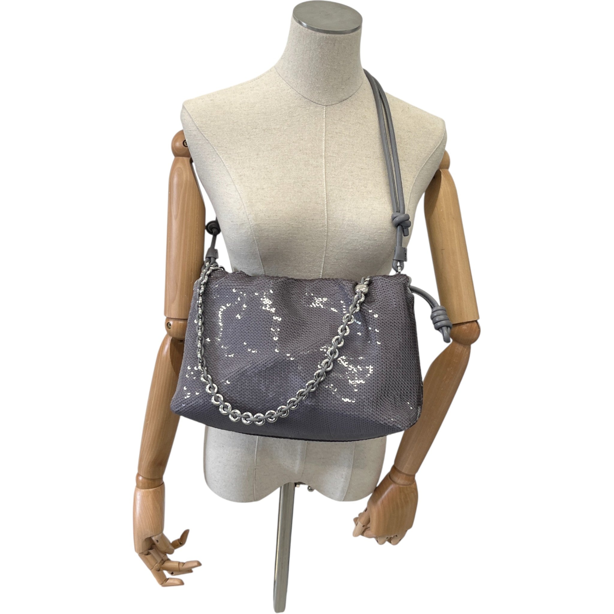 Women's Flamenco Sequined Medium Purse Bag Grey