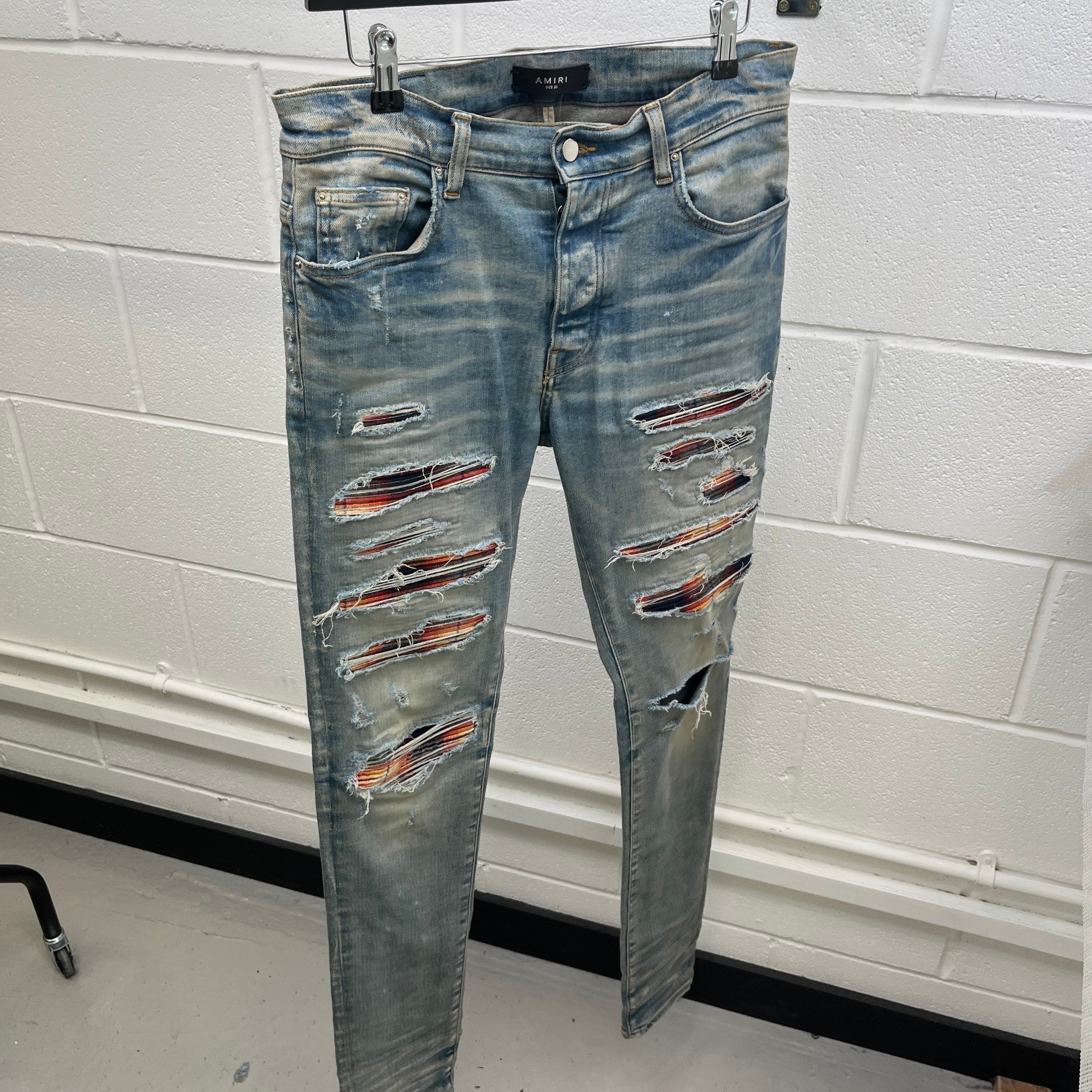 Men's Mx1 Distressed Jeans Blue Size Waist 32"