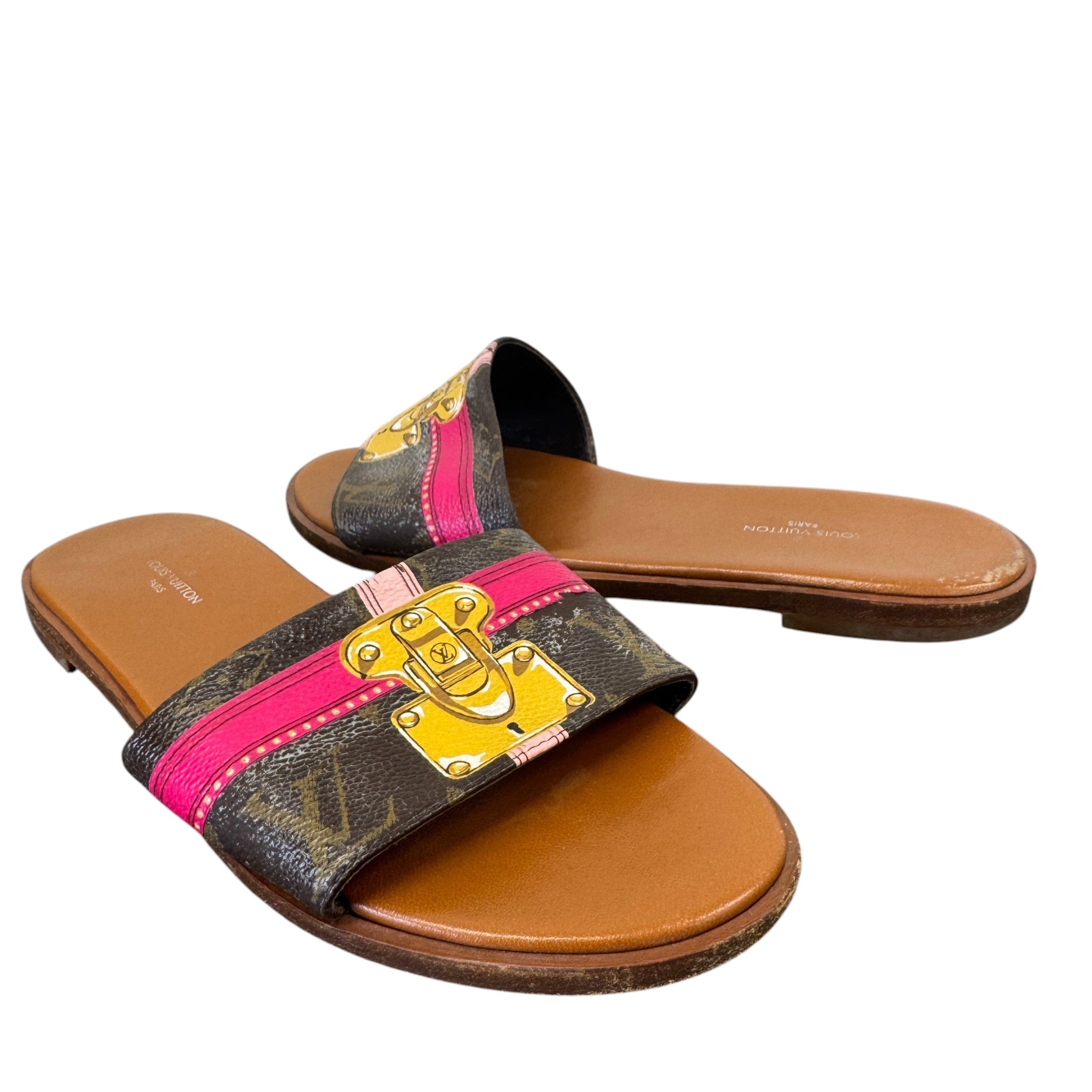 Women's Monogram Lock It Slides Brown Size EU 36.5 / UK 3.5