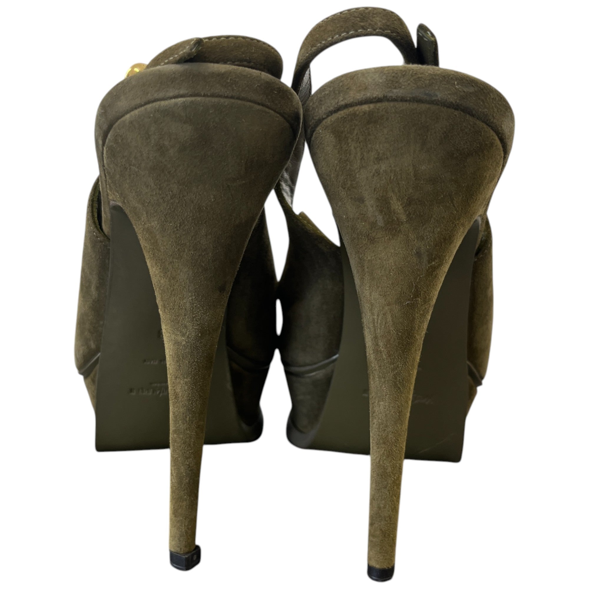 Women's Fringe Chain Detail Heels Green Size EU 38 / UK 5