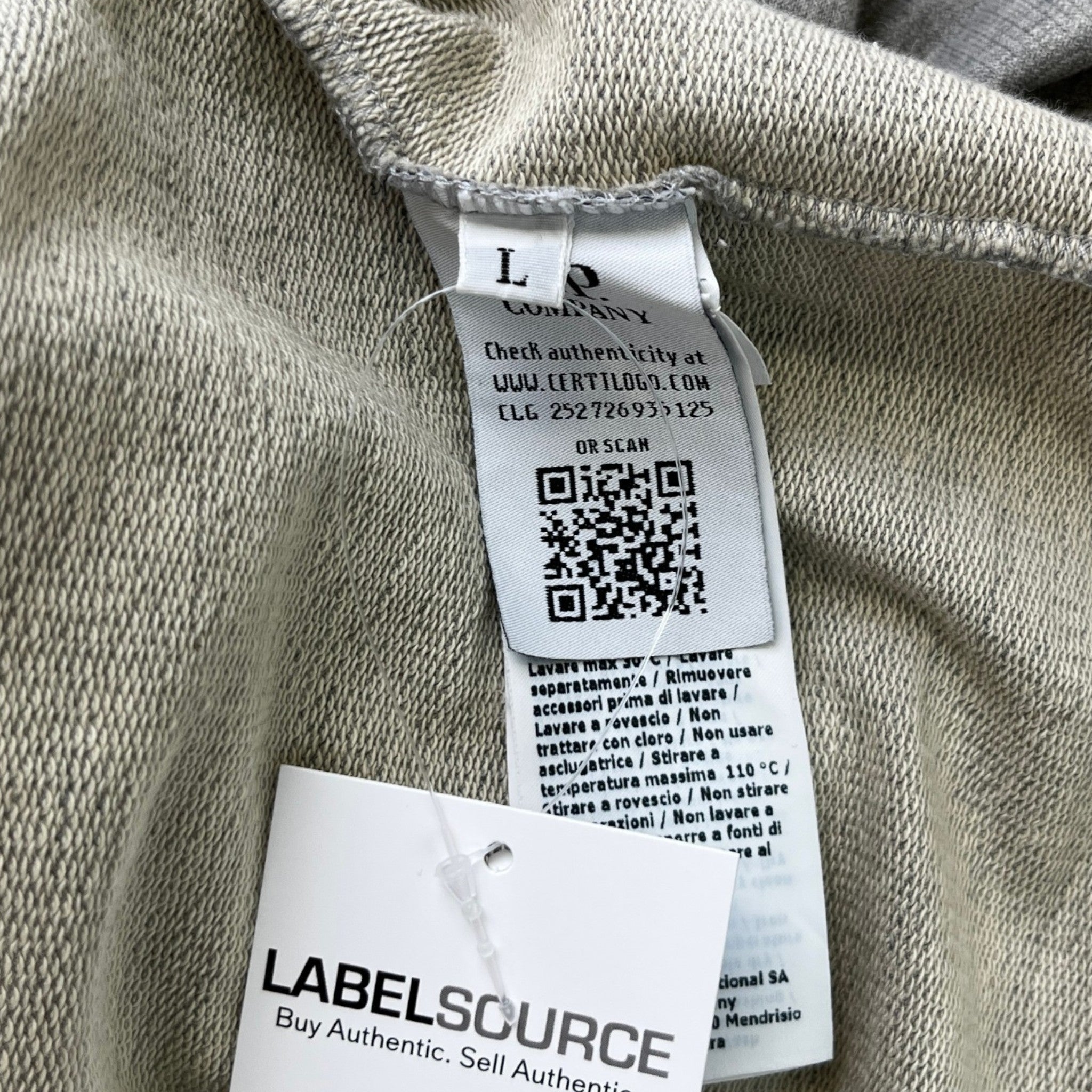Men's Hooded Lens Hoodie Grey Size L