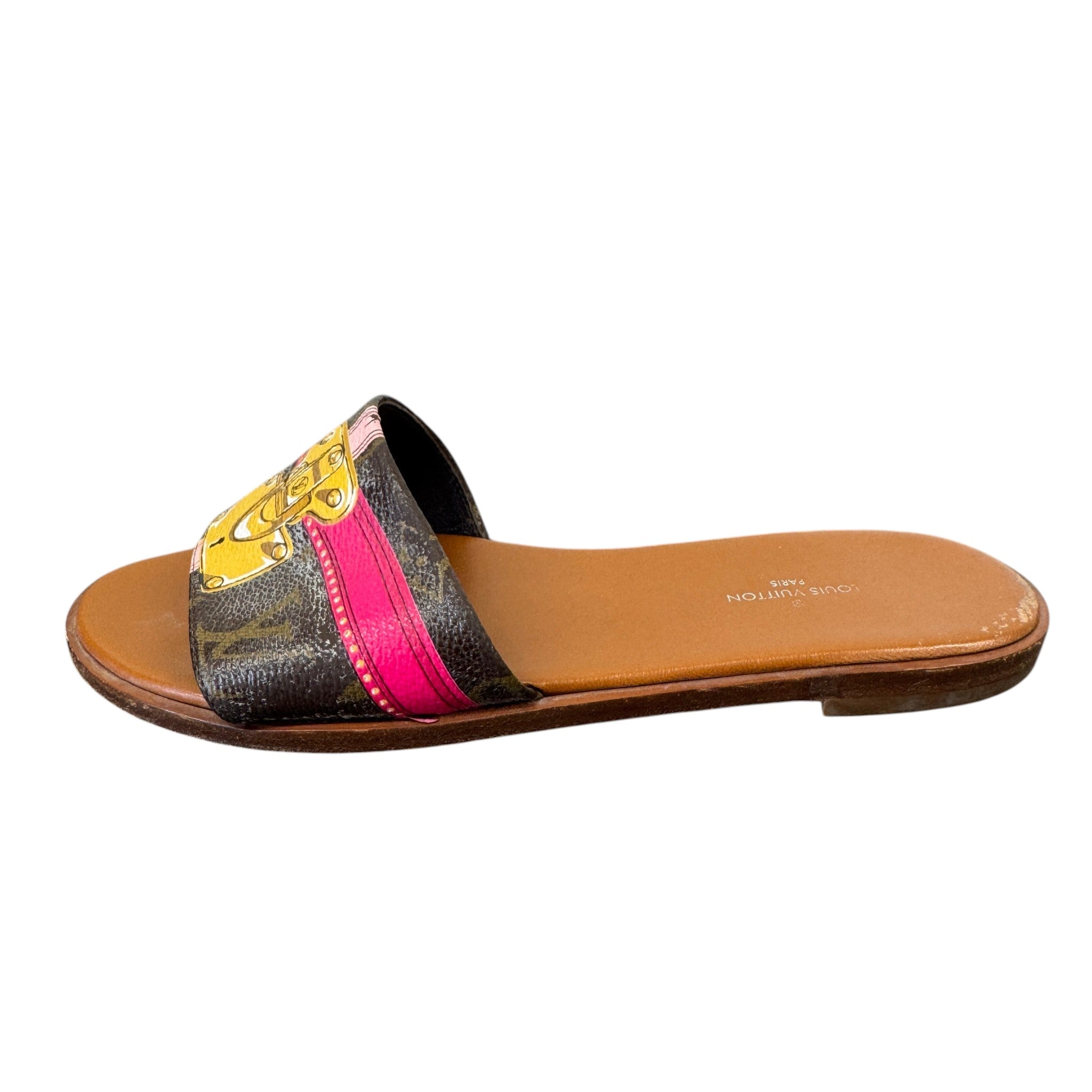 Women's Monogram Lock It Slides Brown Size EU 36.5 / UK 3.5
