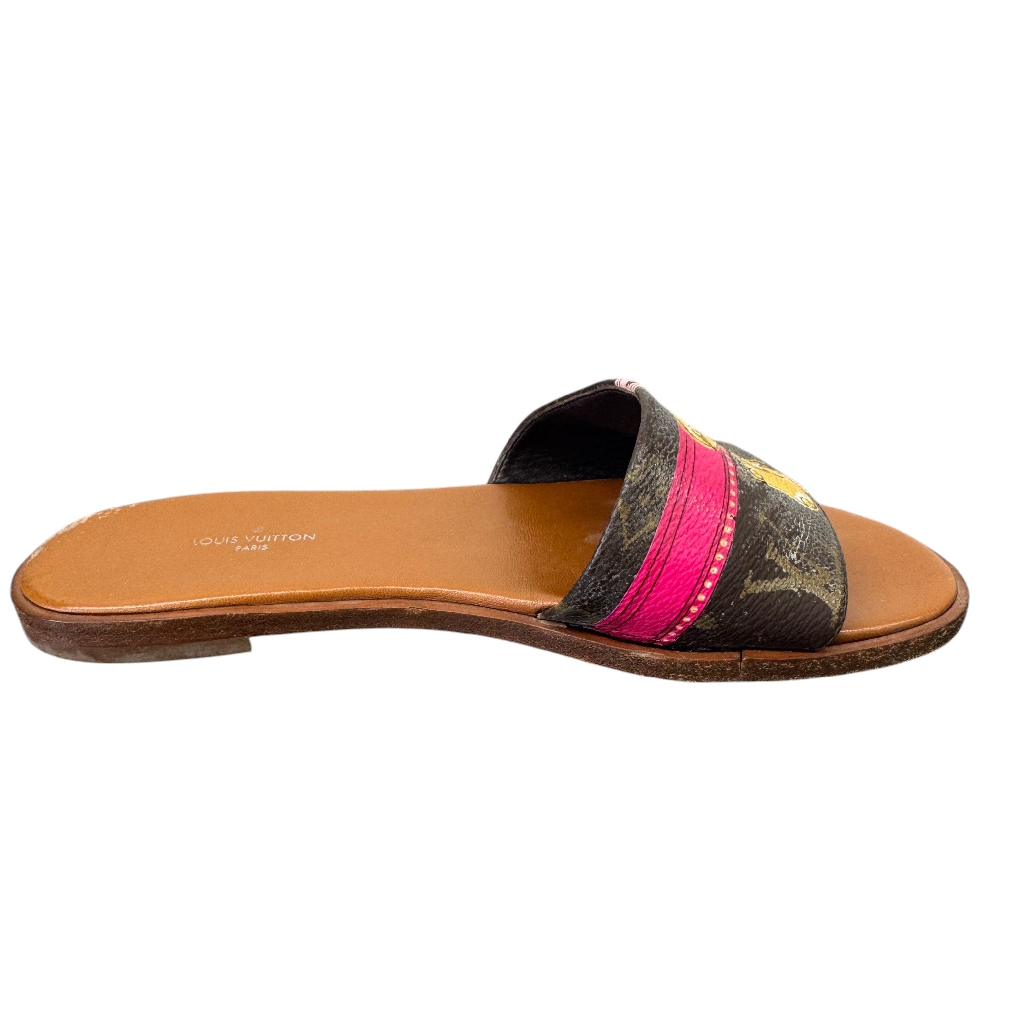 Women's Monogram Lock It Slides Brown Size EU 36.5 / UK 3.5