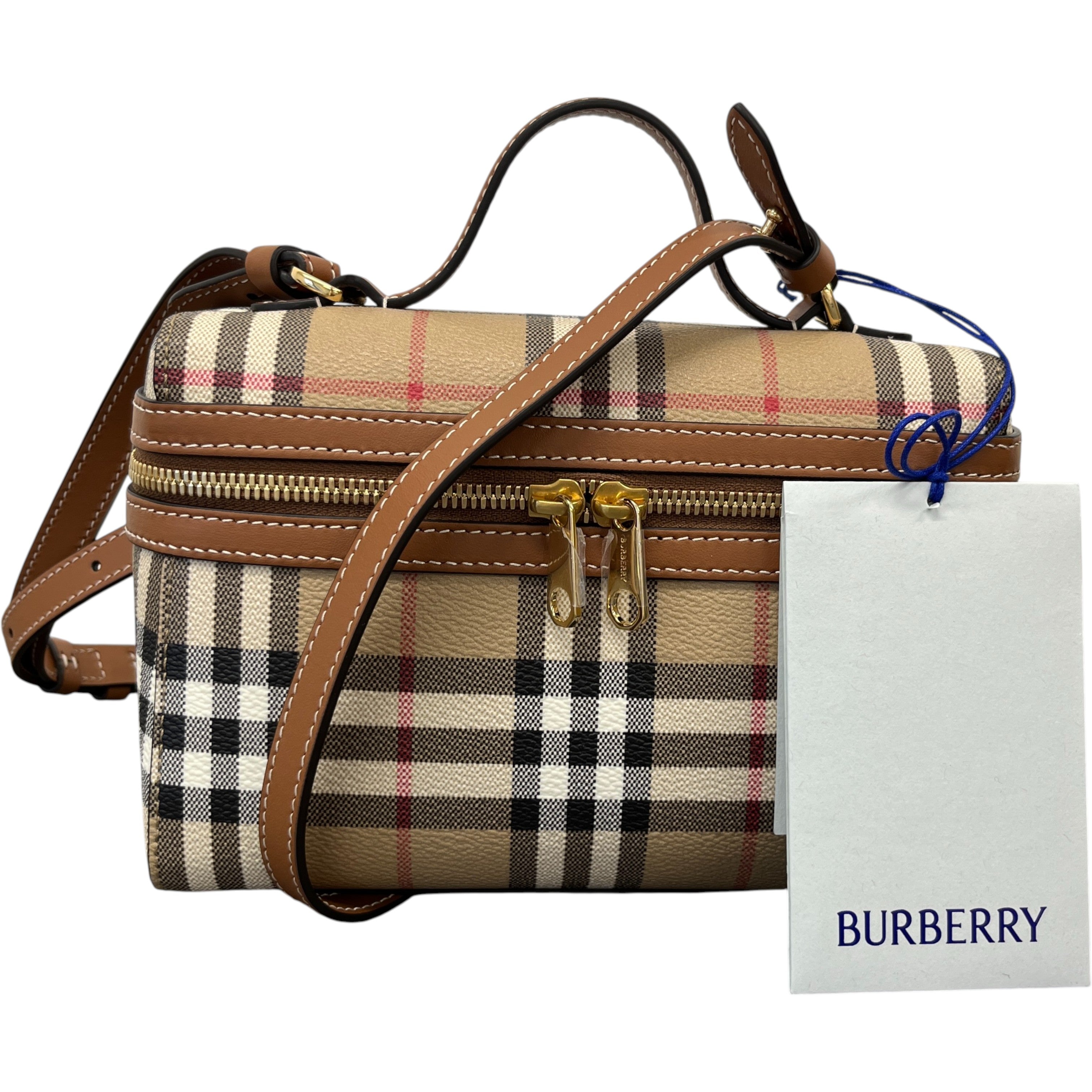 Women's Check Vanity Crossbody Bag Brown
