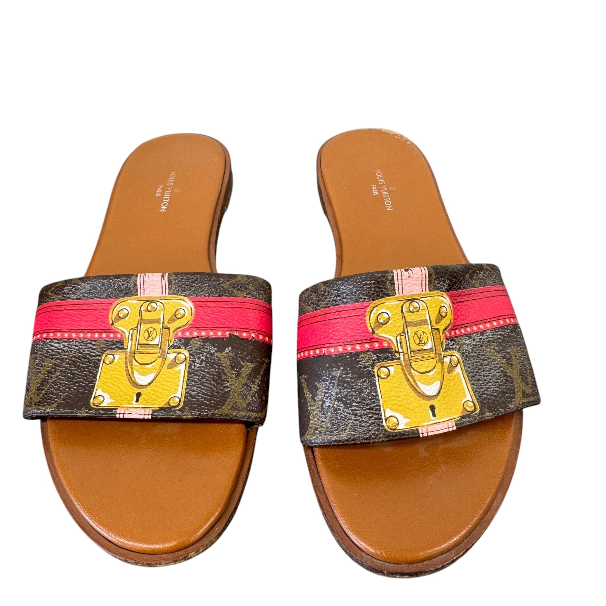 Women's Monogram Lock It Slides Brown Size EU 36.5 / UK 3.5