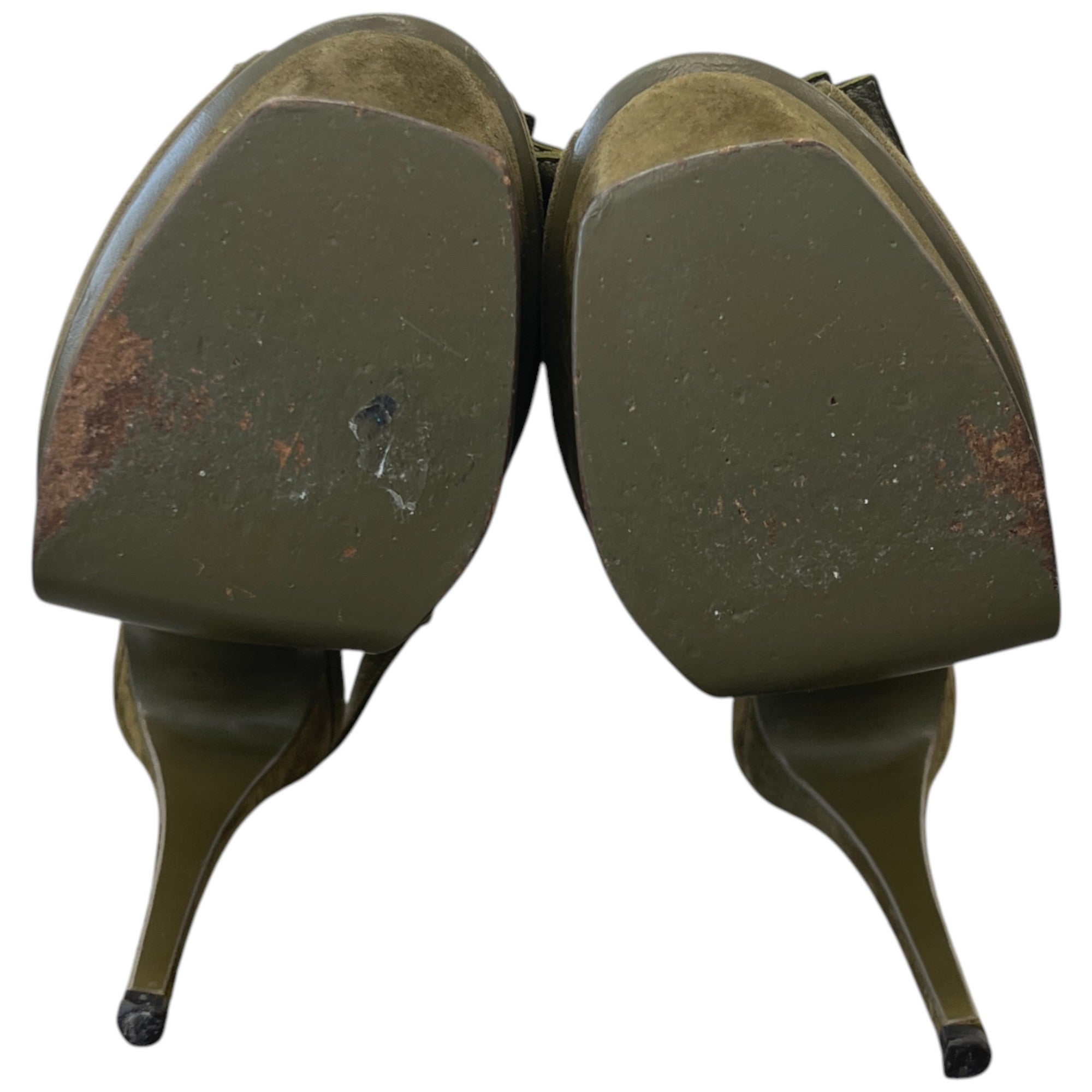 Women's Fringe Chain Detail Heels Green Size EU 38 / UK 5