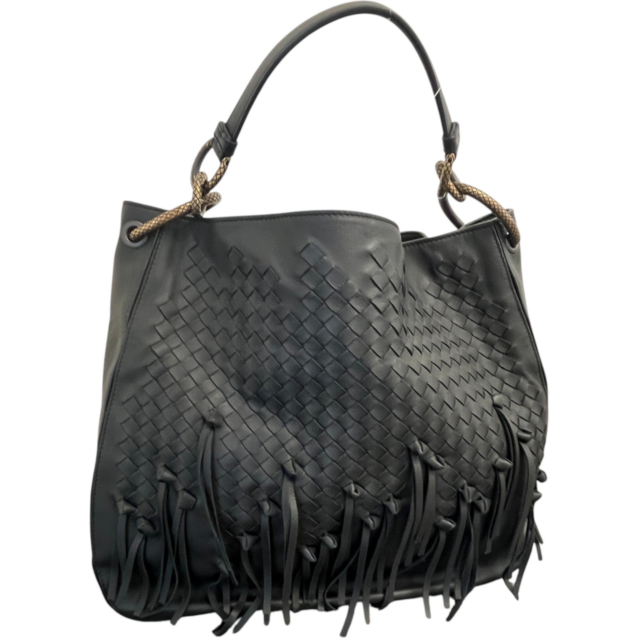 Women's Intrecciato Brio Loop Bag Black