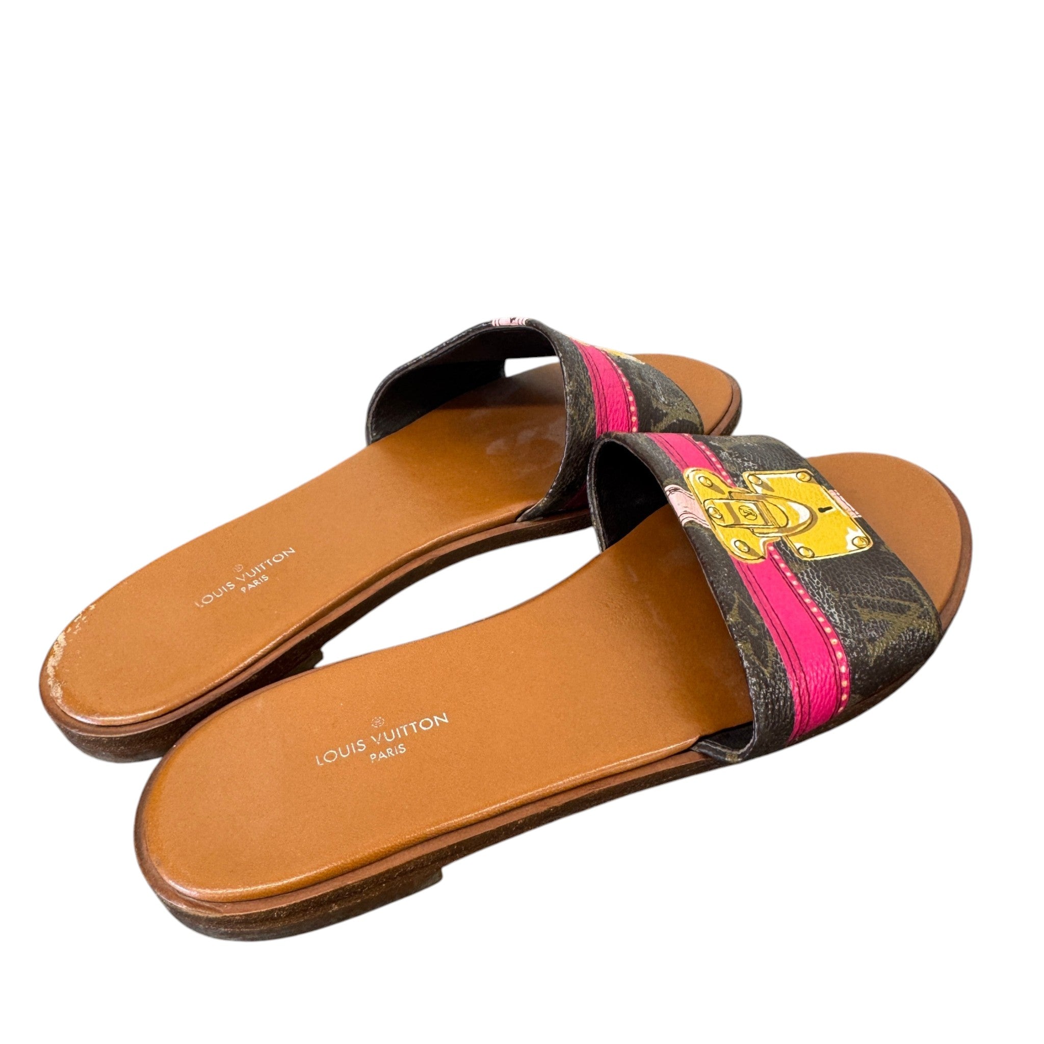 Women's Monogram Lock It Slides Brown Size EU 36.5 / UK 3.5
