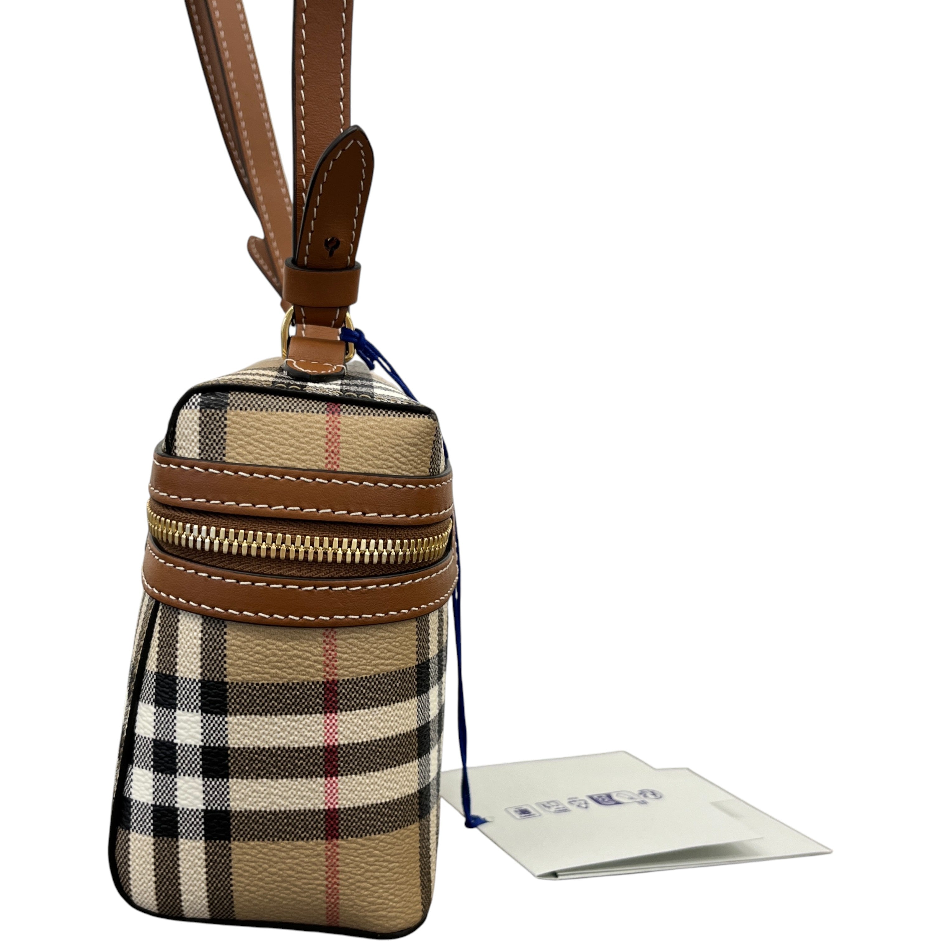 Women's Check Vanity Crossbody Bag Brown