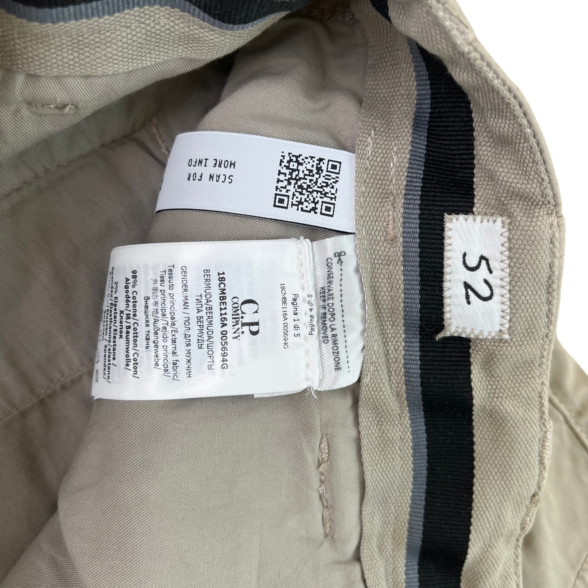 Men's Sateen Cargo Shorts Beige Size IT 52 / UK 36