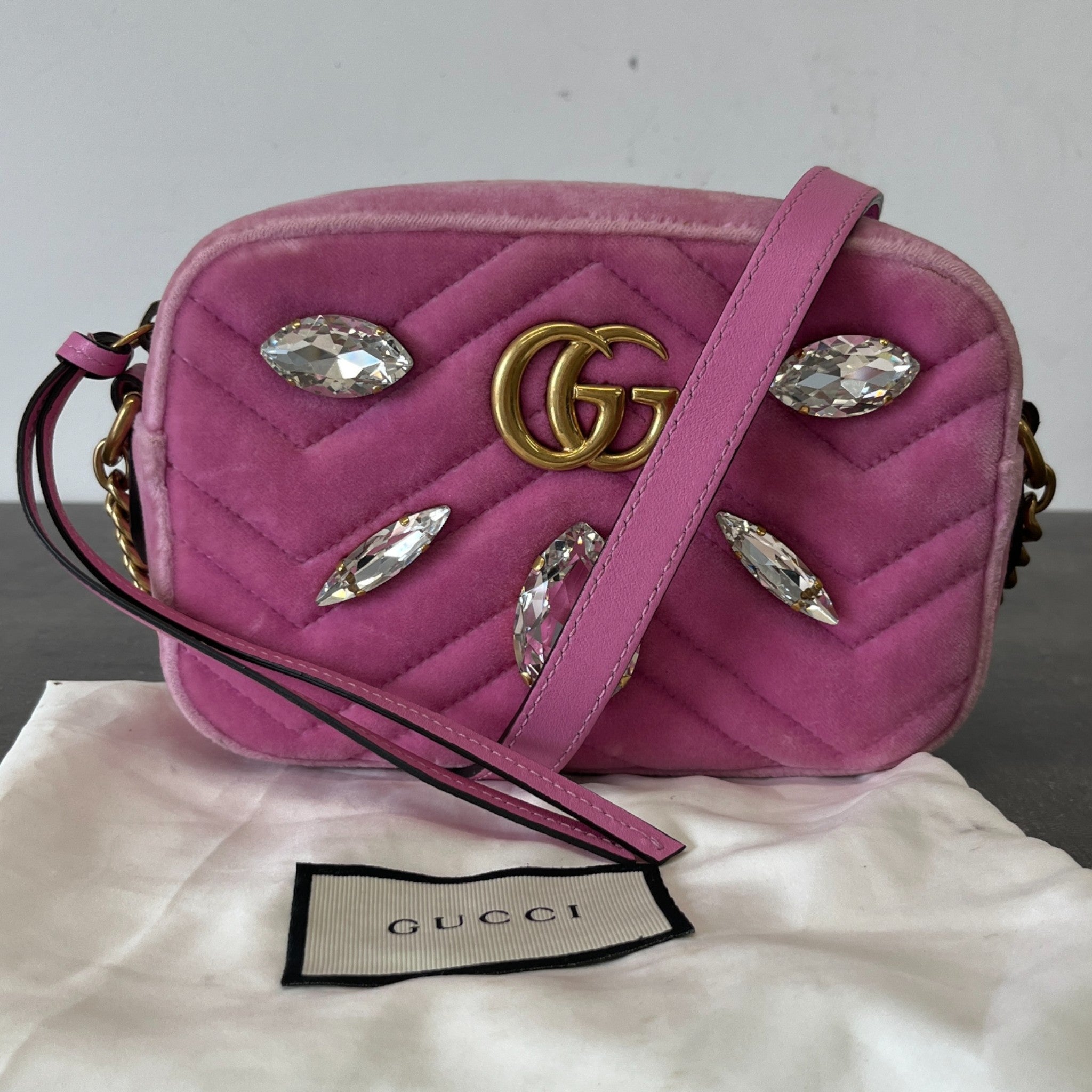 Women's Gg Marmont Crystal Bag Pink