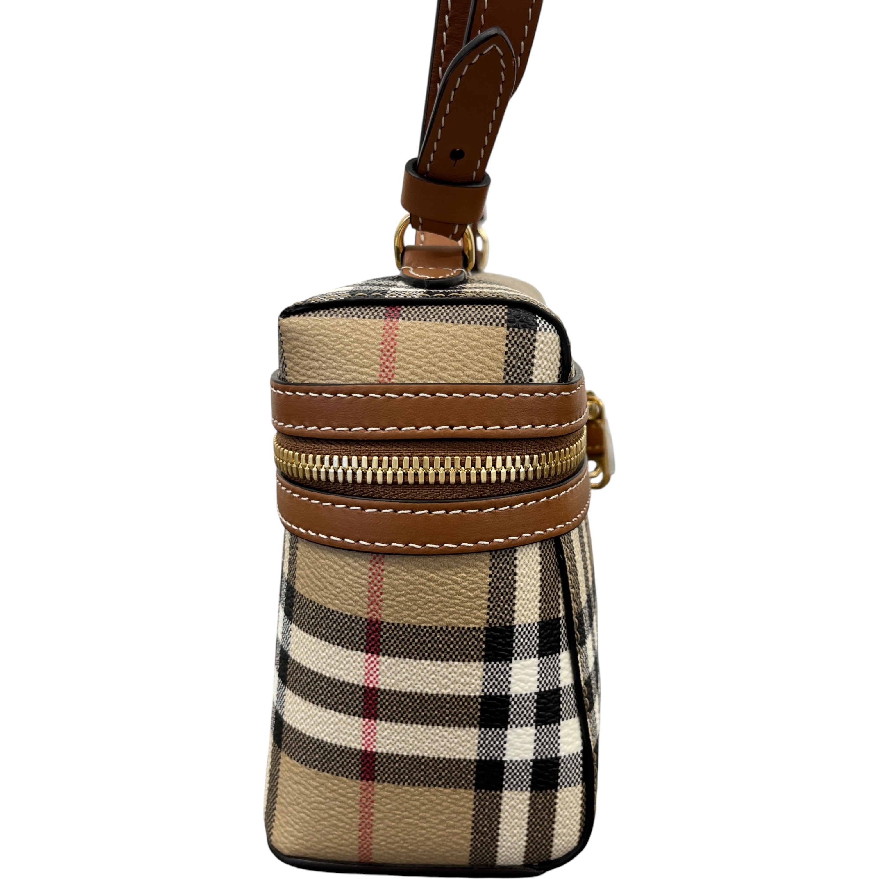 Women's Check Vanity Crossbody Bag Brown