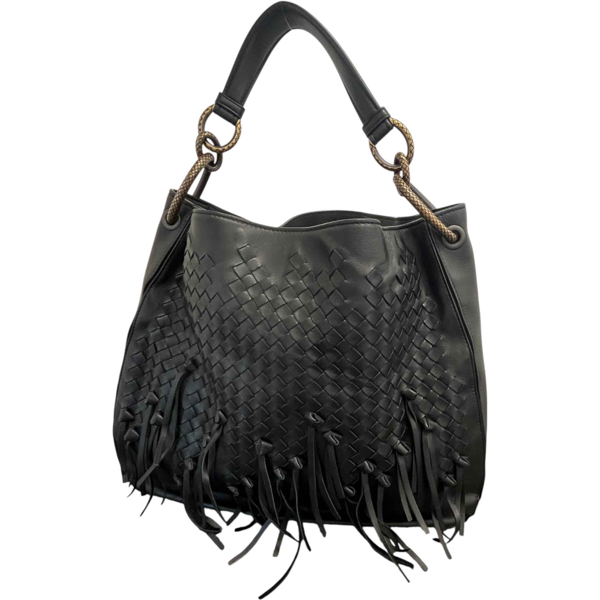 Women's Intrecciato Brio Loop Bag Black