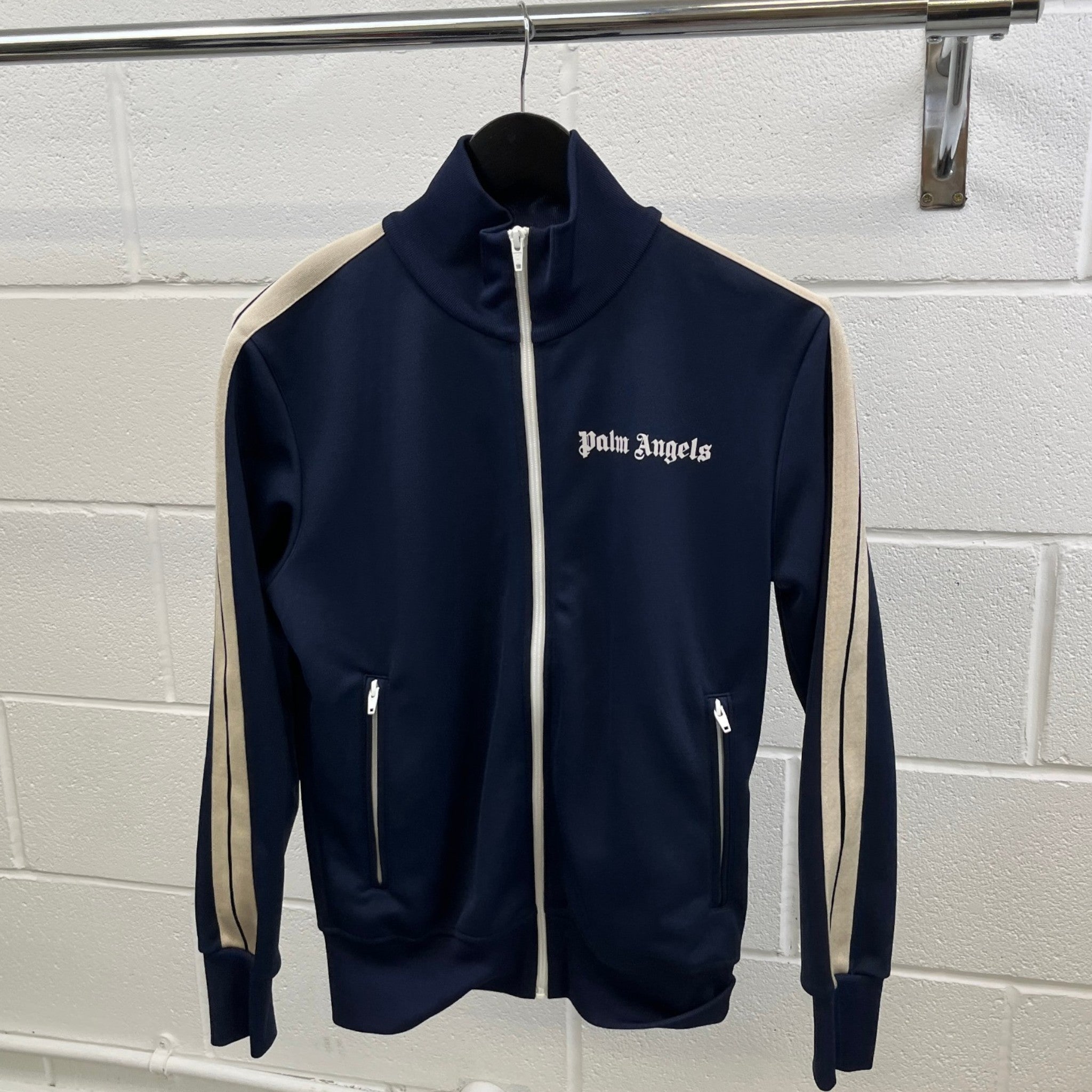 Men's Logo Print Track Jacket Navy Size S