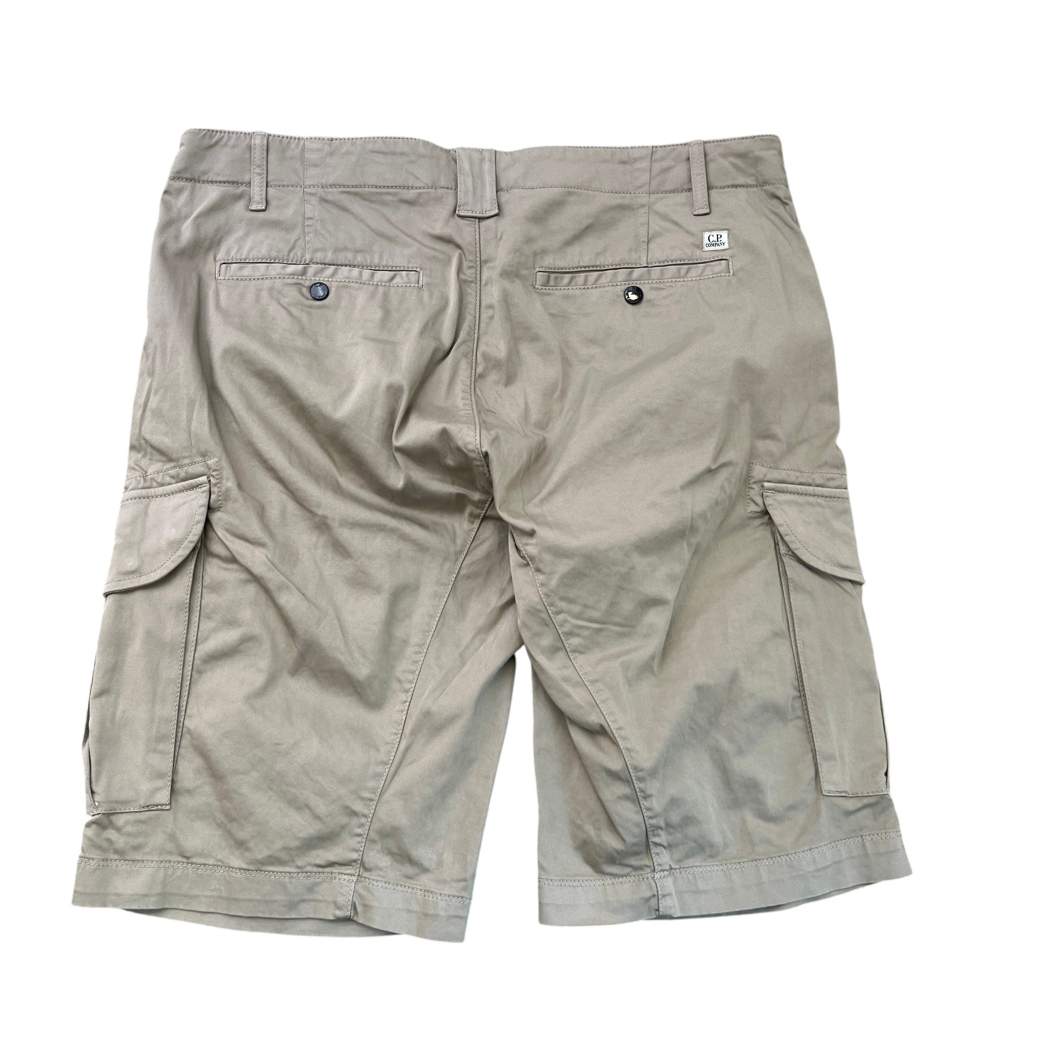 Men's Sateen Cargo Shorts Beige Size IT 52 / UK 36