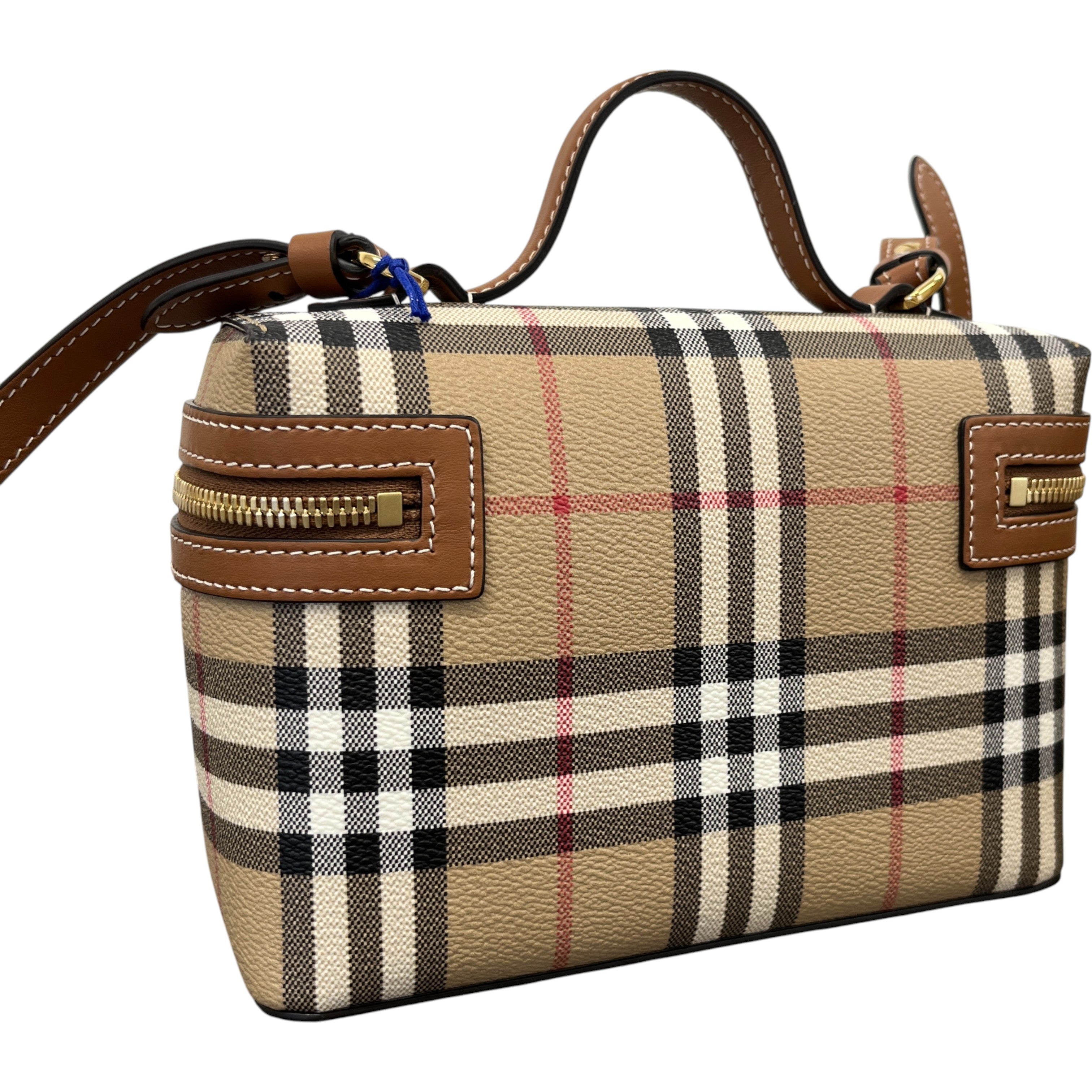 Women's Check Vanity Crossbody Bag Brown