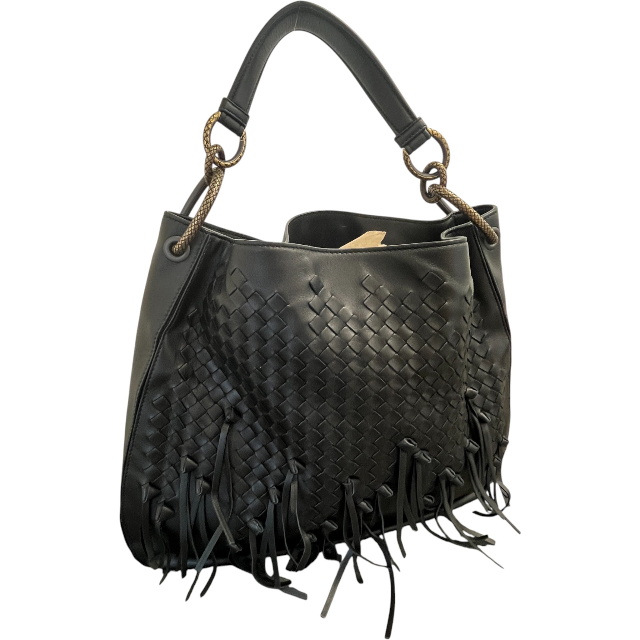 Women's Intrecciato Brio Loop Bag Black