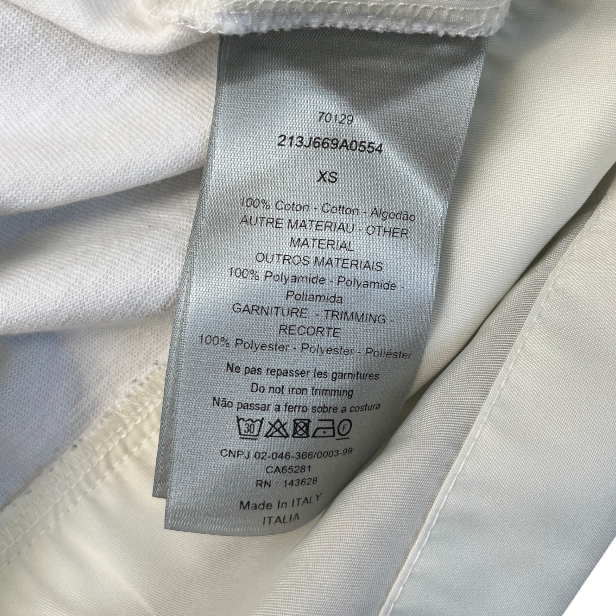 Men's Embroidered Logo T-Shirt White Size XS
